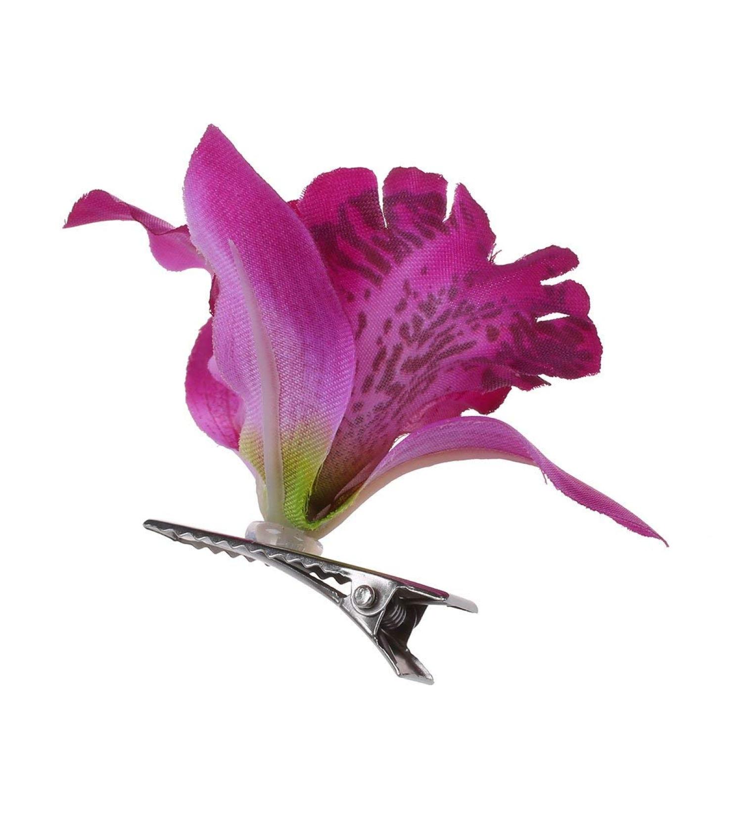 Orchid Flower Hair Clip - New Bridal Wedding Orchid Flower Hair Clip Barrette Women Girls Accessories 1pcs Purple - Buy Online on GoSupps.com