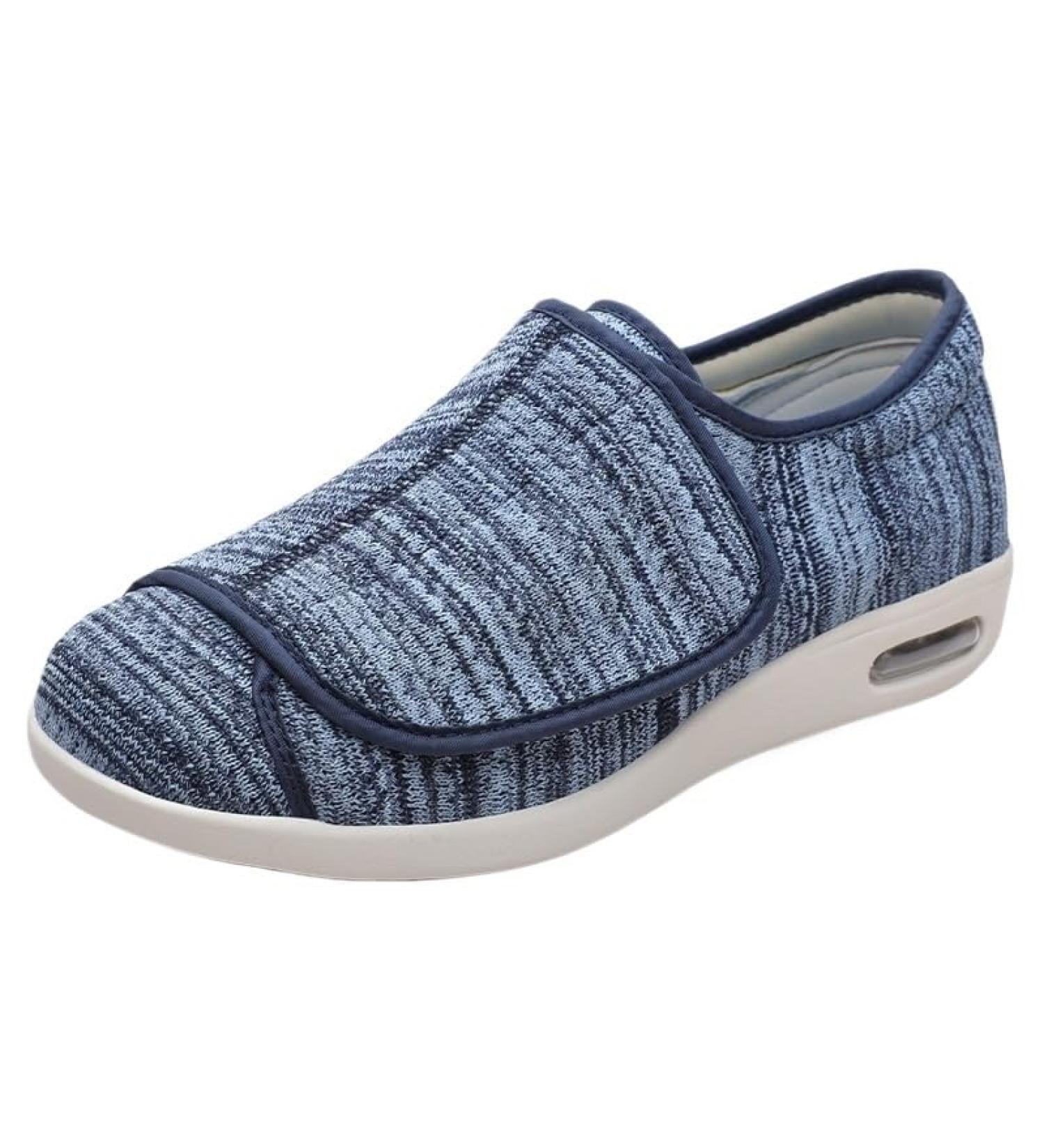 Elderly Diabetic Edema Shoes for Men | Extra Wide Air Cushioned Walking Sneakers | Fully Adjustable Light Blue Outdoor Indoor Footwear - Buy Online on GoSupps.com