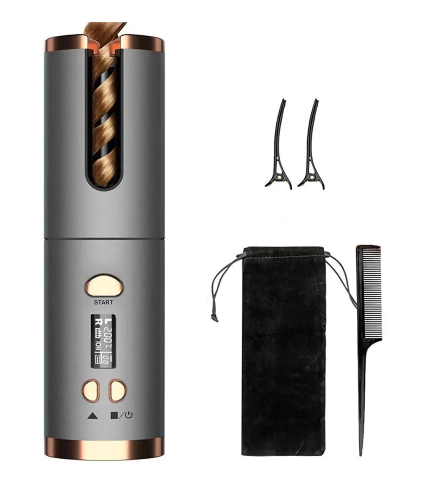 GeRRiT Cordless Automatic Hair Curler Set - Ceramic Wireless Curling Iron Wand Rechargeable & Portable Auto Shut-Off - Perfect for International Shipping - Buy Online on GoSupps.com