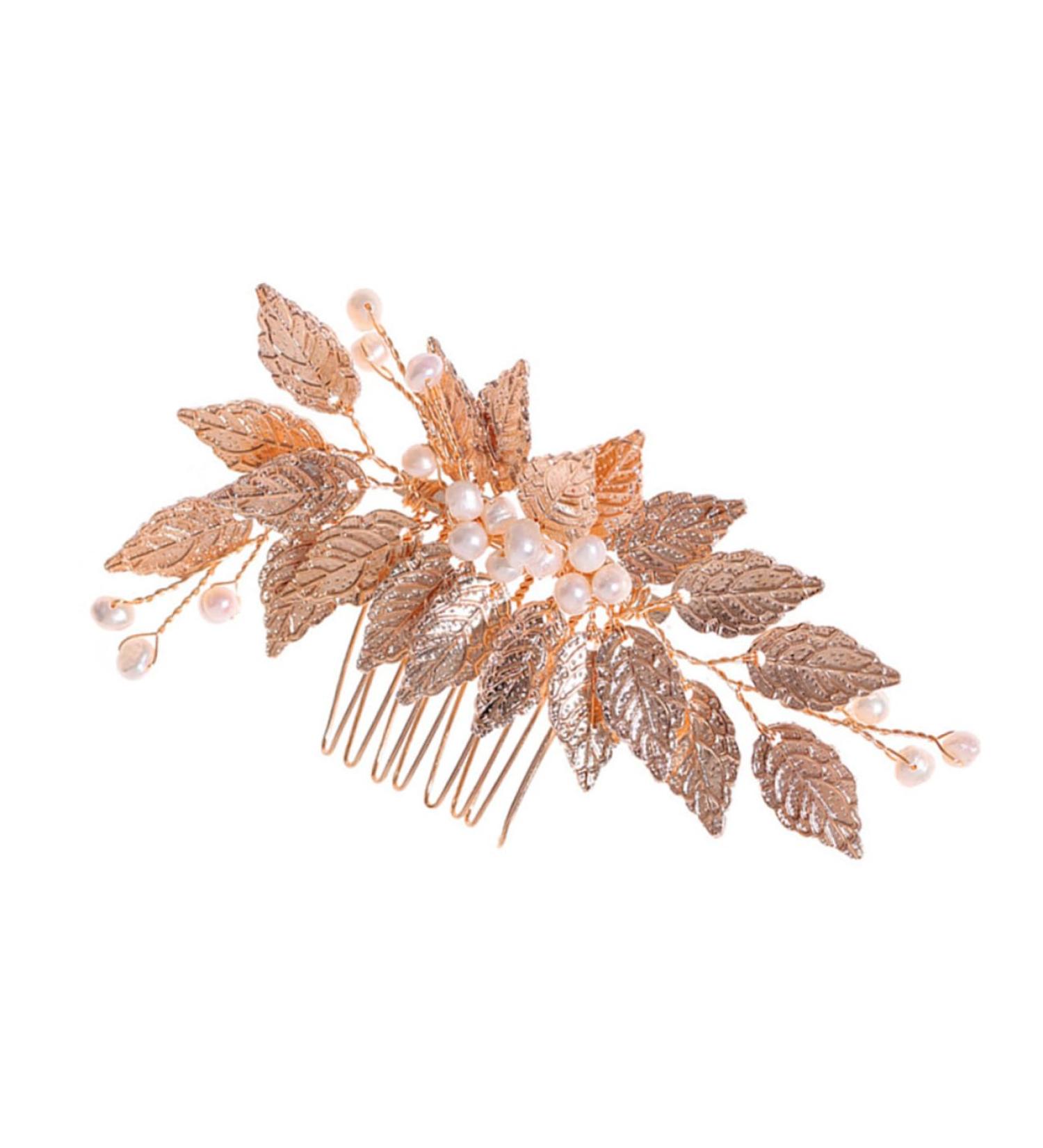 FRCOLOR Leaf Pearl Hair Comb Wedding Hair Accessories for Brides hair toppers for women accessories for women bridal headband bride hair comb bridal headdress abs manual Miss clip - Buy Online on GoSupps.com