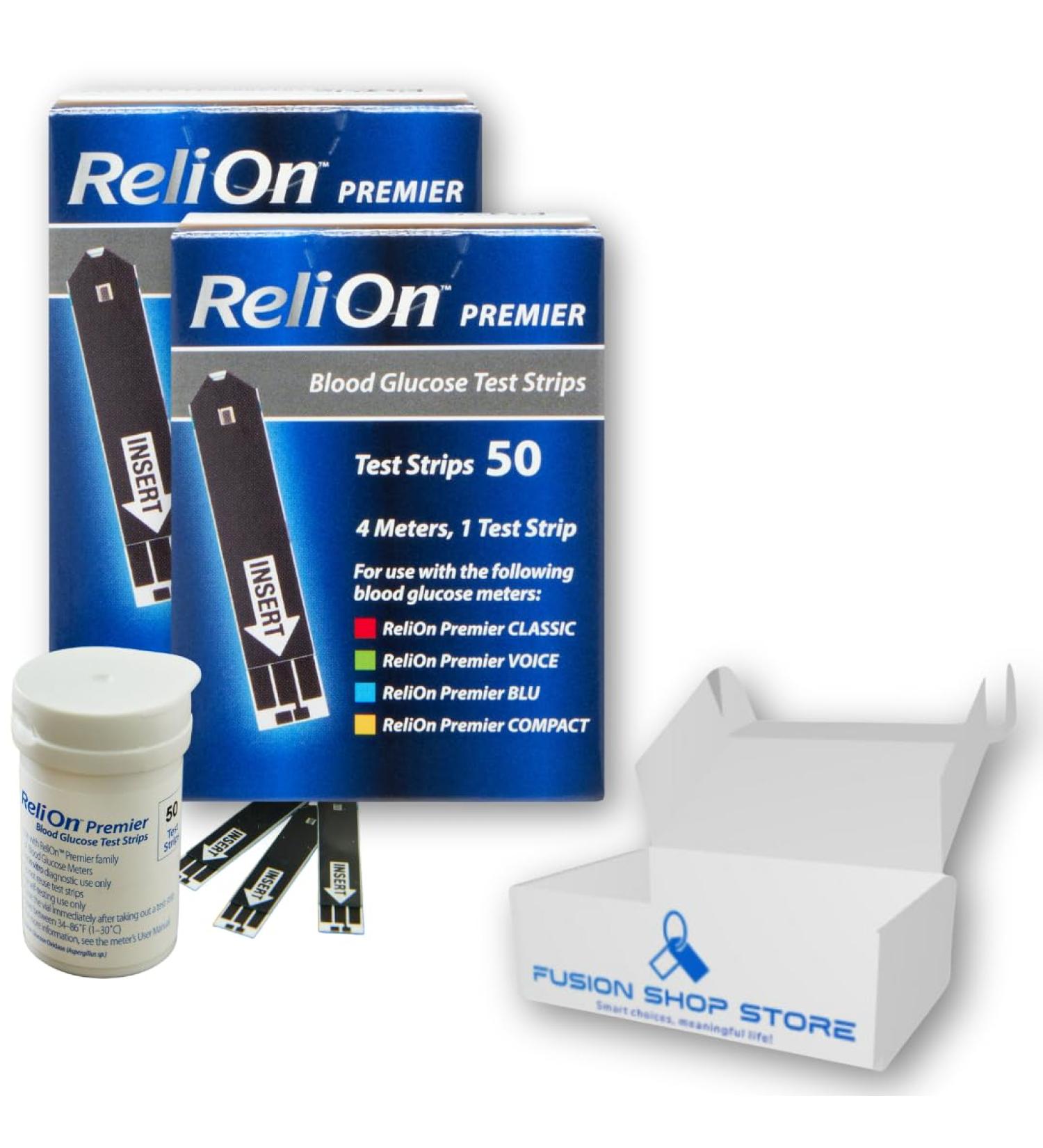 Relion Premier Test Strips 50 ct - (2 Pack) - Fusion Shop Store - Buy Online on GoSupps.com