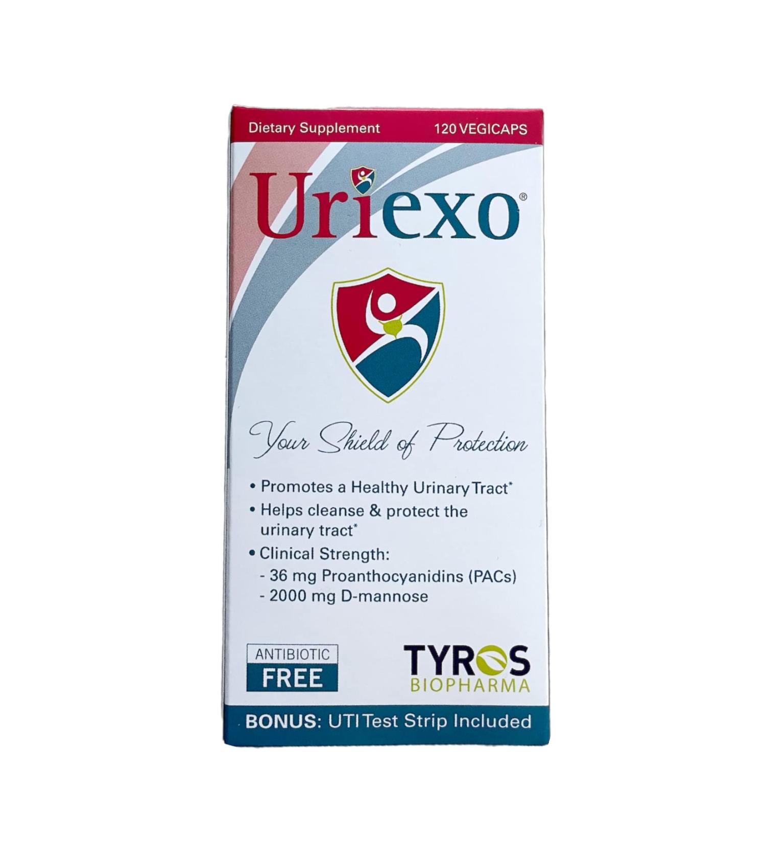 Uriexo 36mg PAC / 2000mg D-Mannose (120 Vegicaps) - Urinary Tract Supplement - Buy Online on GoSupps.com