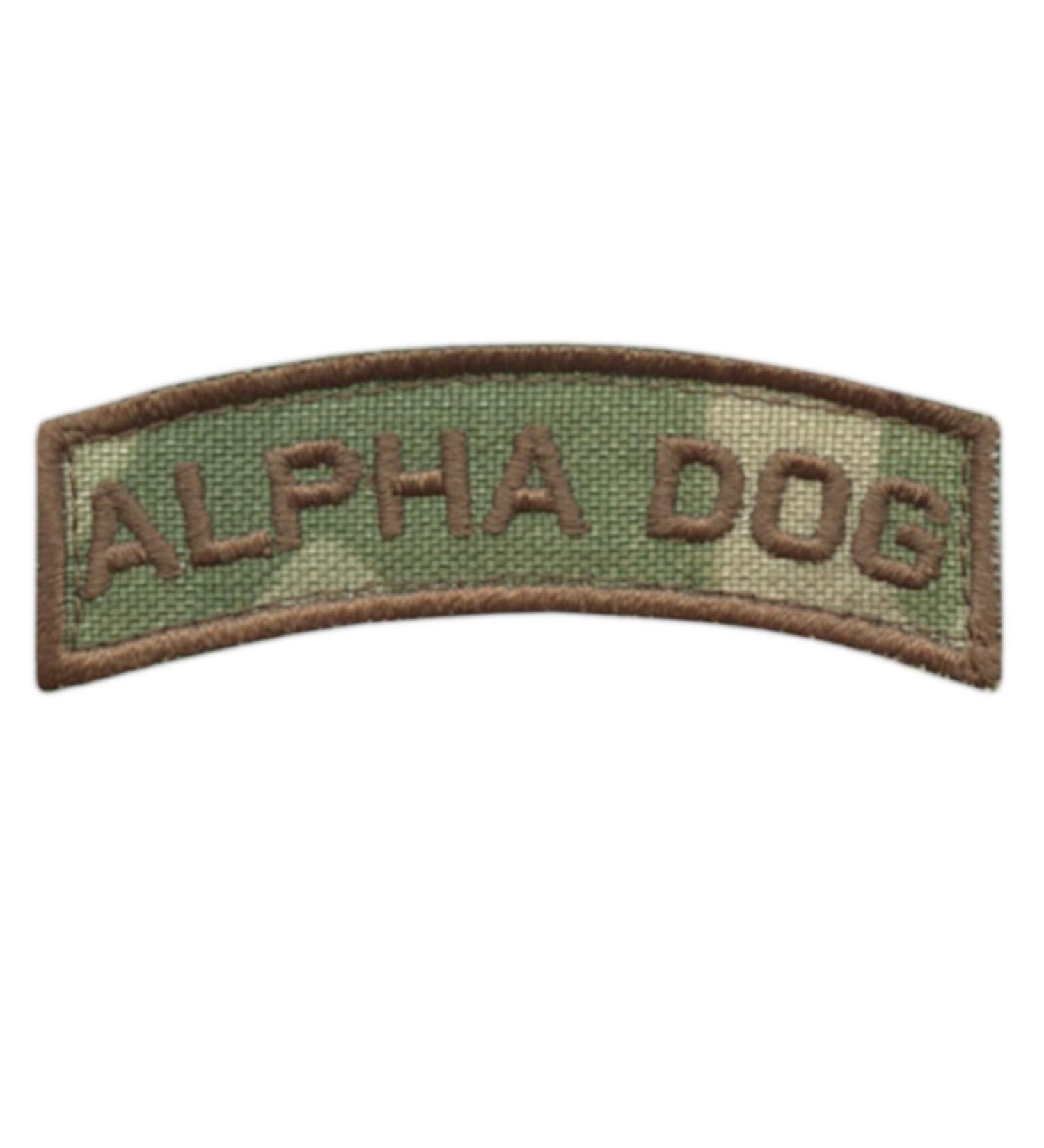 Alpha Dog Shoulder Tab Multicam OCP US Army Military Morale Tactical Fastener Patch