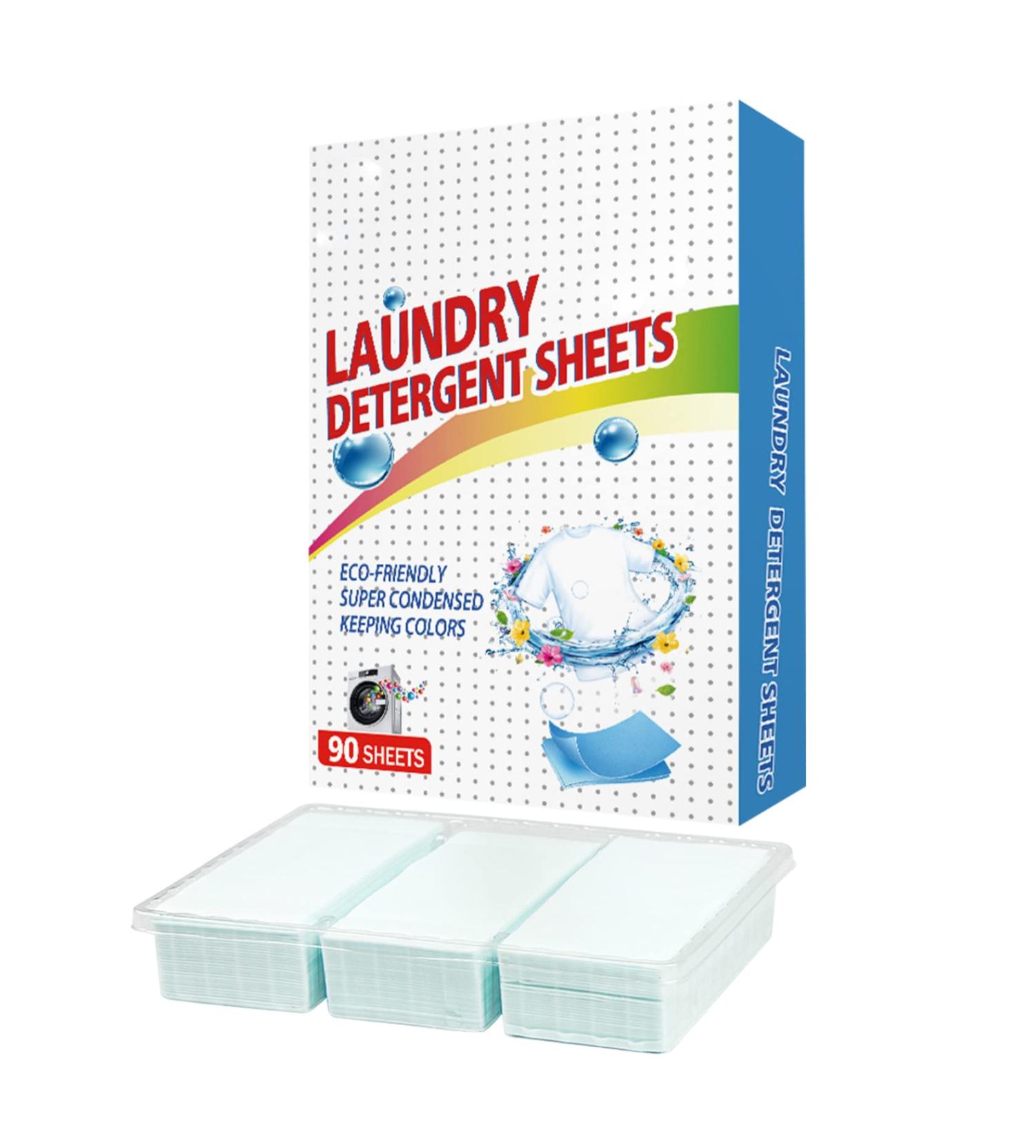Washing Detergent Sheet Deep Stain Removal Laundry Detergent Sheet Strip Laundry Soap Sheet for Home Travel 90PCS Dryer Balls - Buy Online on GoSupps.com