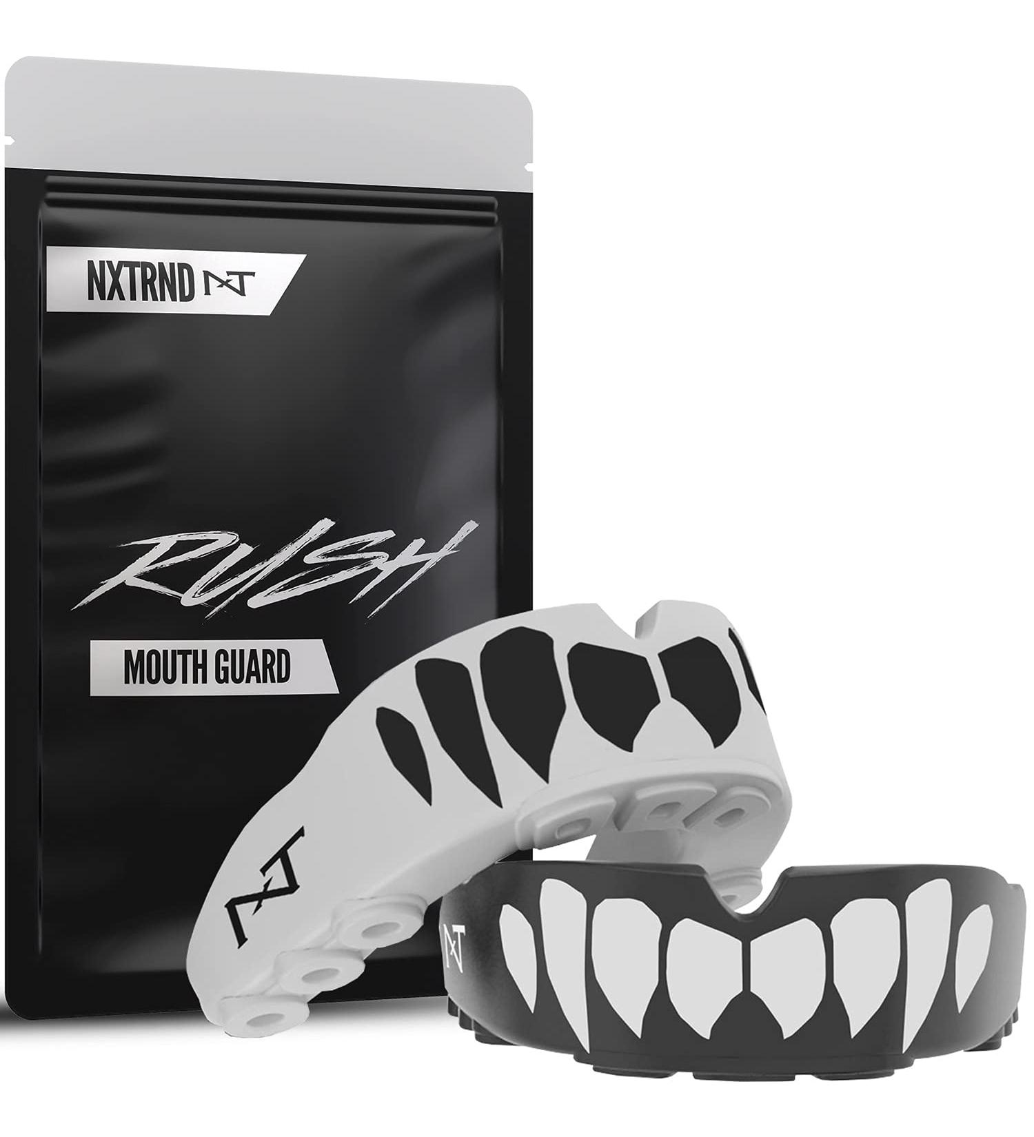 2 Pack Nxtrnd Rush Sports Mouth Guard for Boxing, MMA, Football - Black & White Fangs - Adult & Youth Sizes - Buy Online on GoSupps.com