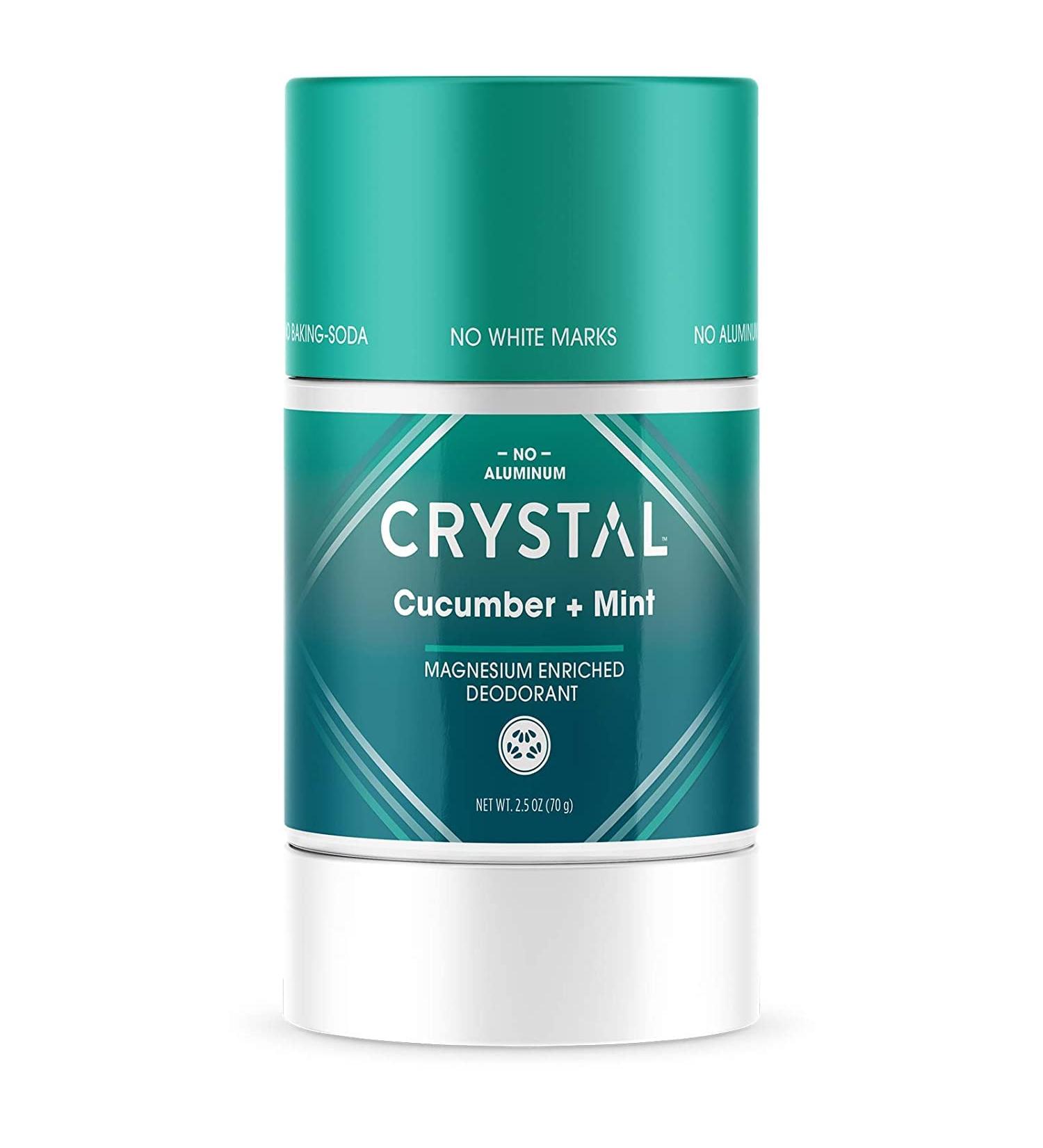 Crystal Body Deodorant - Magnesium Enriched Cucumber + Mint 2.5 oz | Natural & Long-Lasting - Buy Online on GoSupps.com
