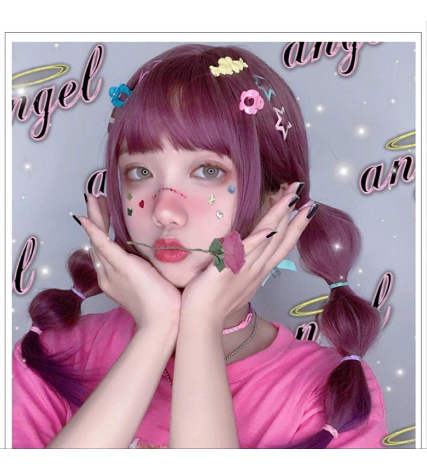 Uwowo Long Straight Purple Wig - Heat Resistant Synthetic Anime & Cosplay Hair - Perfect for Lolita Parties - Buy Online on GoSupps.com
