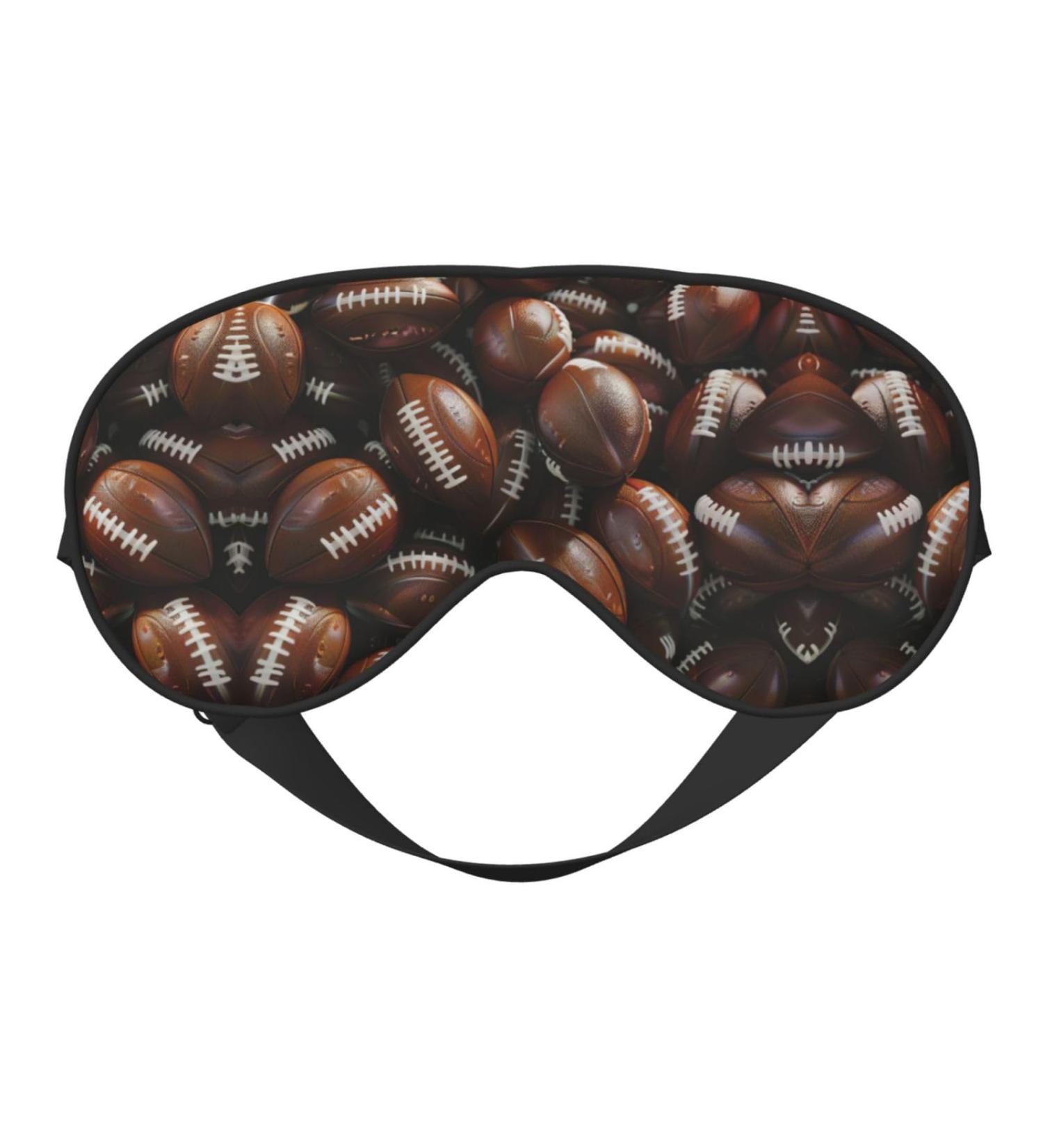 SSIMOO Double-Sided Footballs Print Eye Mask - Soft Sleep Mask for Light Blocking & Enhanced Sleep Quality - Buy Online on GoSupps.com