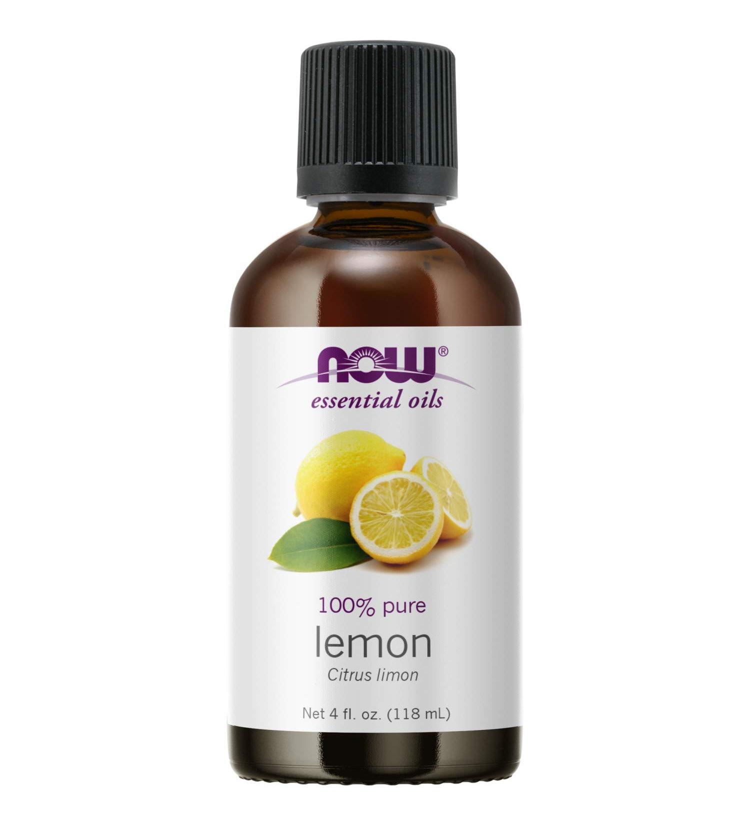 NOW Lemon Oil 100% Pure Cold Pressed - Cheerful Aromatherapy Scent - Vegan - Child Resistant Cap - 4oz - Buy Online on GoSupps.com