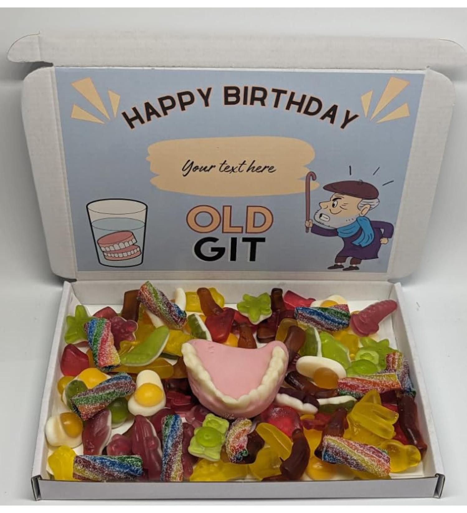 Personalised old git sweet box|Old git birthday gift| His birthday |Funny birthday for him|Personalised sweet gift for him|Cheeky birthday| - Buy Online on GoSupps.com