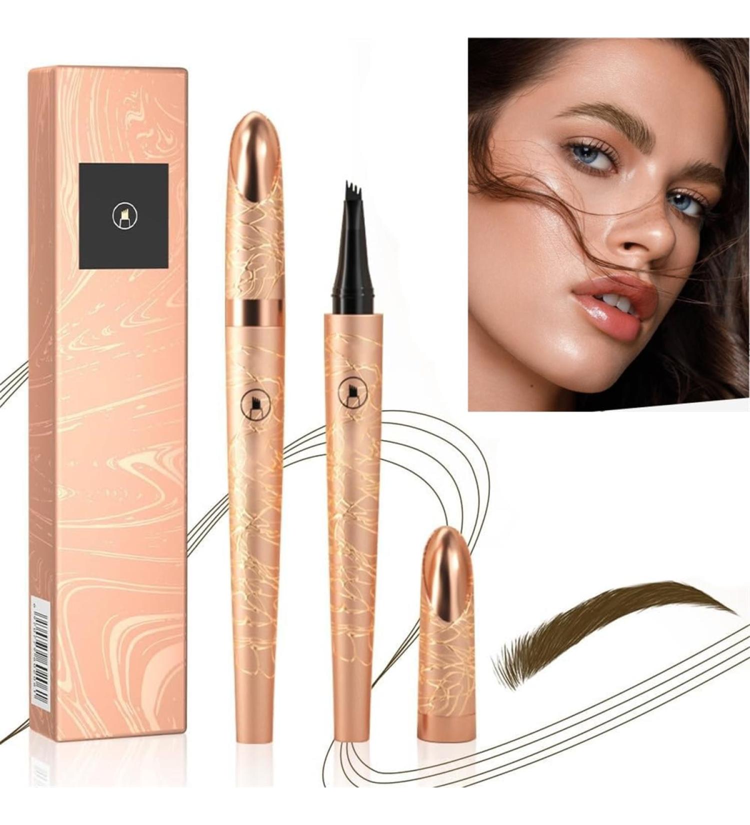 2024 New Magic Eyebrow Pencil 3D Waterproof Microblading Eyebrow Pen 4-Tipped Precise Natural Brows Eyebrow Pen Makeup Fine Stroke Eyebrow Pencil Creates Natural (Dark Brown) - Buy Online on GoSupps.com