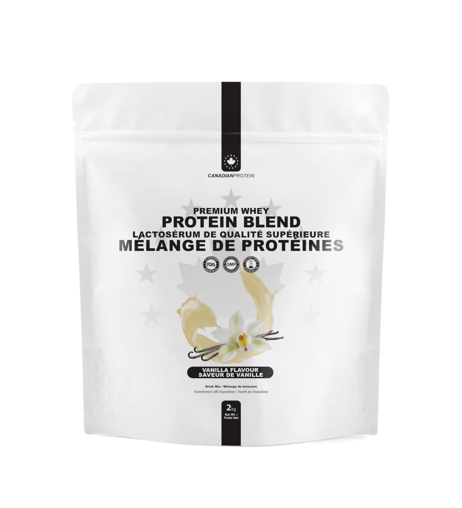Canadian Protein Premium Whey Blend 25.5g of Protein | 2 kg of Vanilla Flavoured Low Carb Keto Friendly Workout Recovery Drink | Protein Powder Rich in BCAA Amino Acids Vanilla 2 kg (Pack of 1) - Buy Online on GoSupps.com