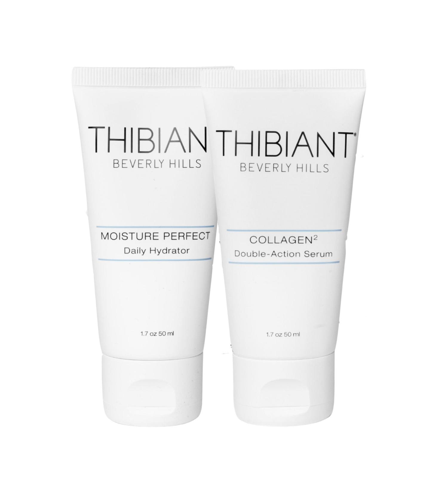 Thibiant Beverly Hills Collagen2 1.7 Oz and Moisture Perfect 1.7 Oz Bundle | Anti Aging Face Serum with Collagen | Hydrating Moisturizer and Anti Aging Face Cream - Buy Online on GoSupps.com