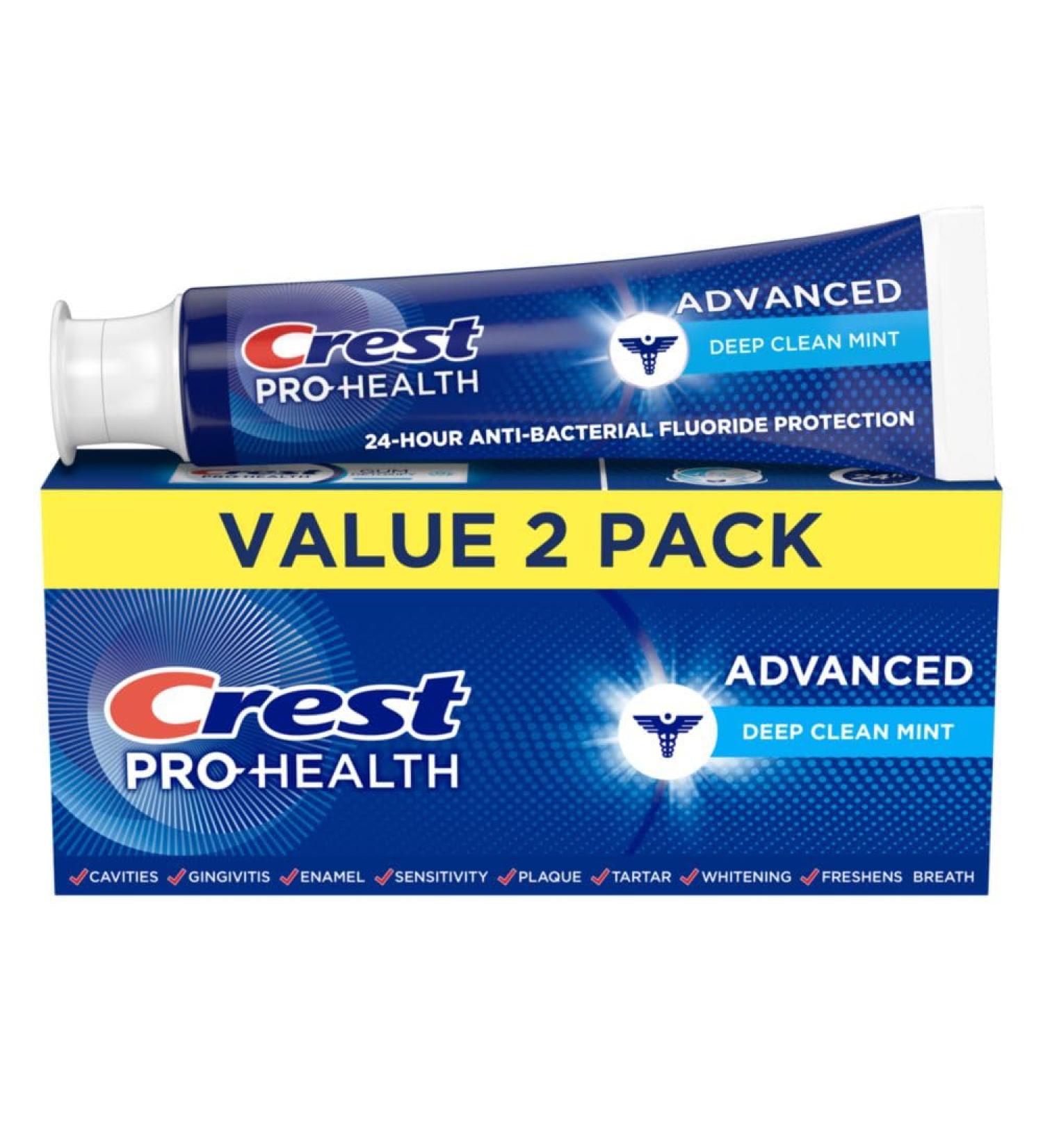 Crest Pro-Health Advanced Deep Clean Mint Toothpaste 2 Count (Pack of 1) - Buy Online on GoSupps.com