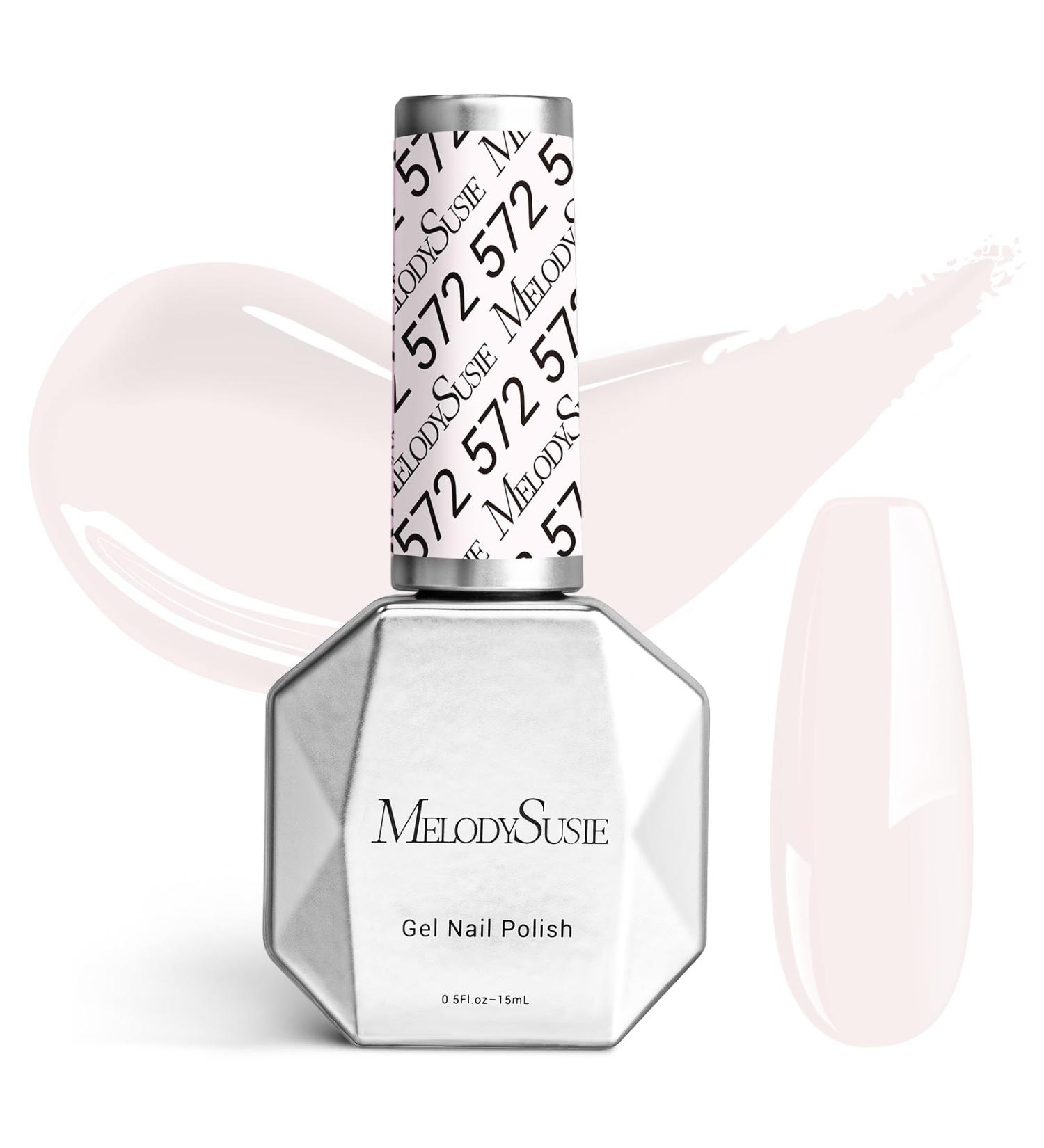 MelodySusie White Gel Nail Polish - 15ML Milky Pink Soak Off UV LED for Salon & DIY Nail Art - Perfect Gift for Women - Buy Online on GoSupps.com