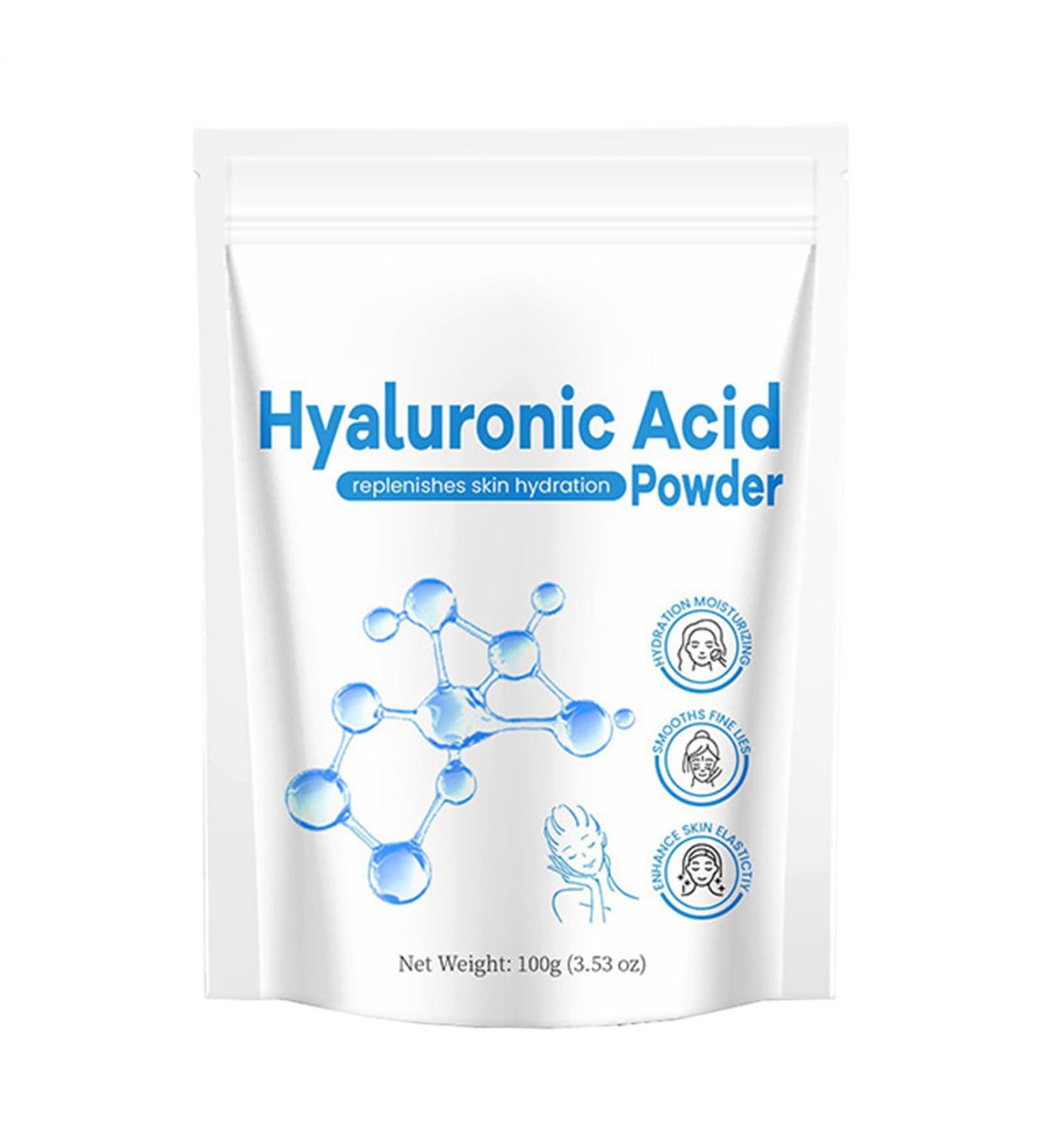  G n rique Hyaluronic Acid Powder 100g Water-Soluble Smooth Facial Moisturizer Beauty Formula Gentle Support Skin Hydration and Moisture Supplements For Women Girls - Buy Online on GoSupps.com
