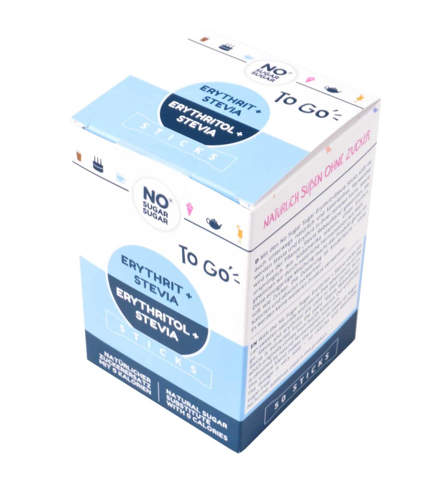 Buy NoSugarSugar Erythritol & Stevia Sticks - Calorie-Free Sugar Substitute (3 x 200g) for International Shipping - Buy Online on GoSupps.com