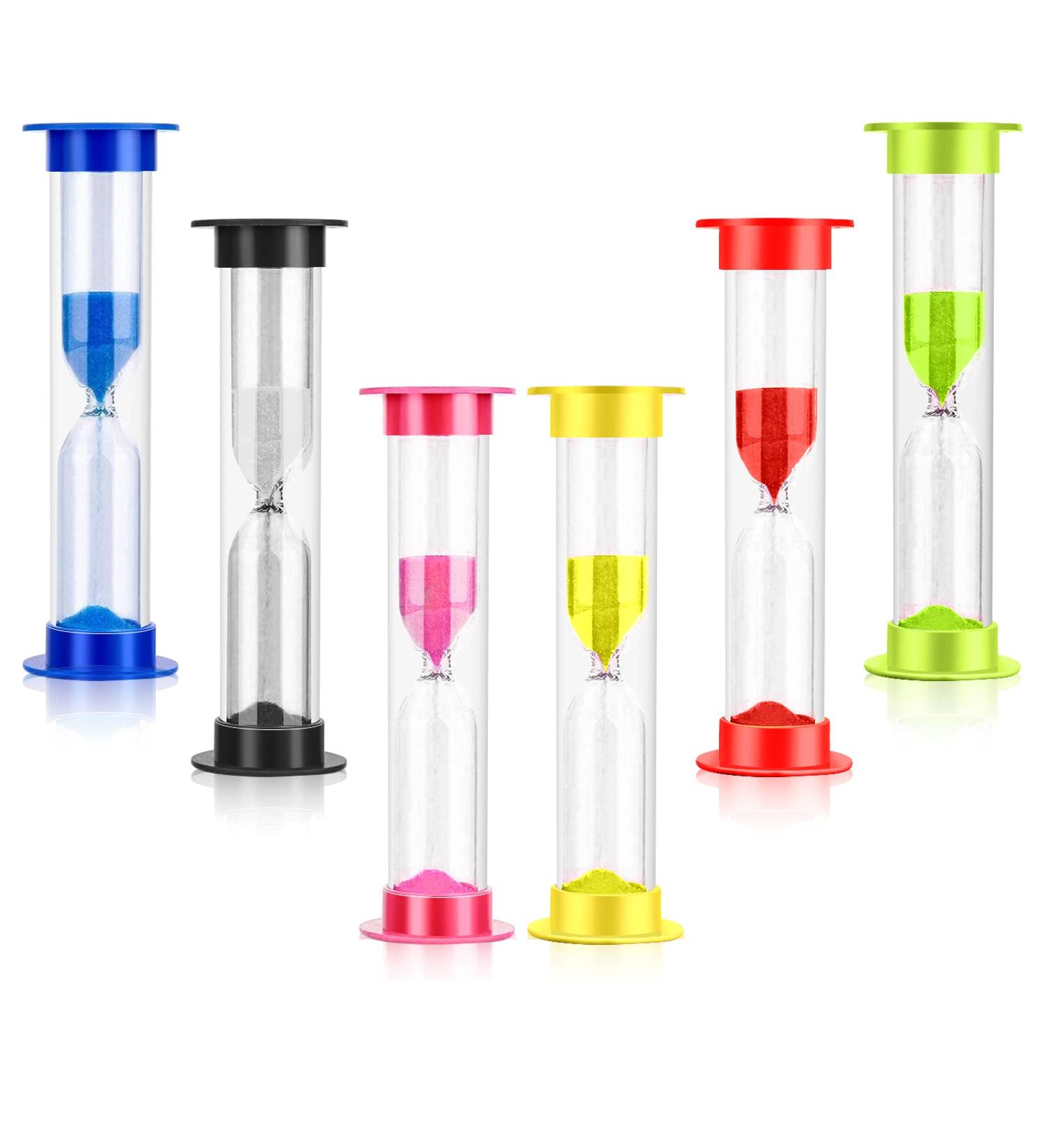 6-Piece Colored Sand Hourglass Timers - 30s to 10min | Kids School & Home Decor - Buy Online on GoSupps.com