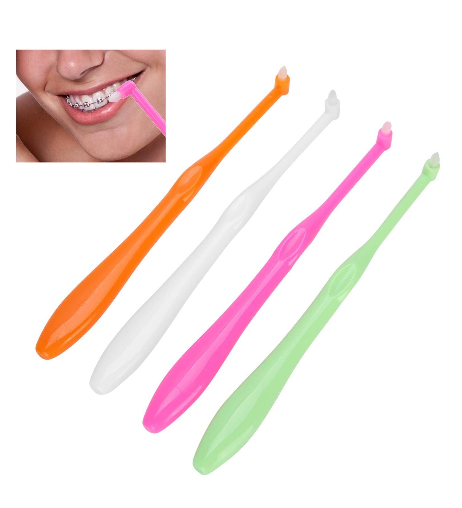 Orthodontic Dental Brush Set - 4-Part Toothbrush for Braces & Bridges Soft Slim Interdental Cleaners for Optimal Oral Care - Buy Online on GoSupps.com