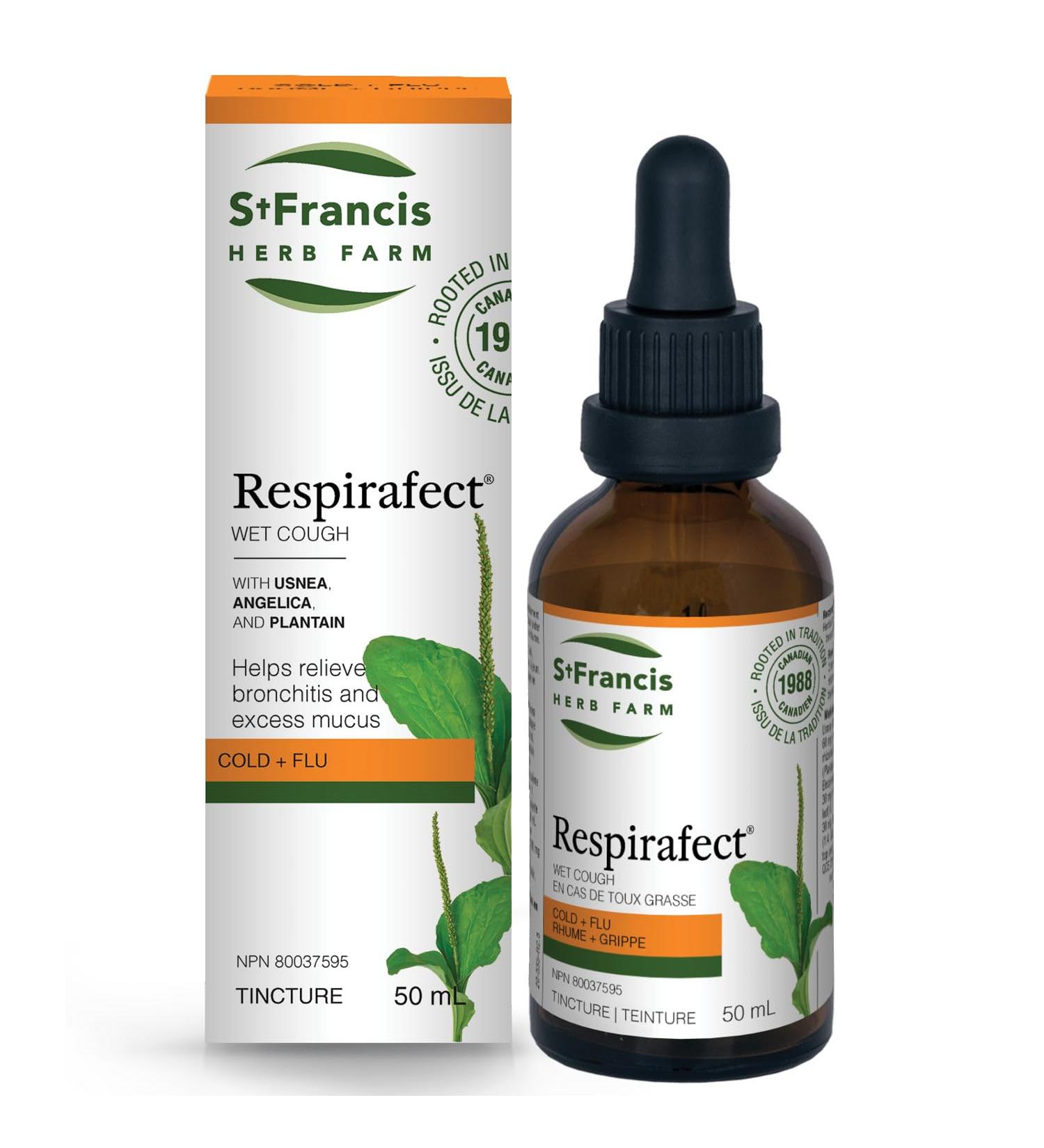 St. Francis Respirafect Lung Infections Tincture - 50ml - Coughs Chest Complaints - Buy Online on GoSupps.com