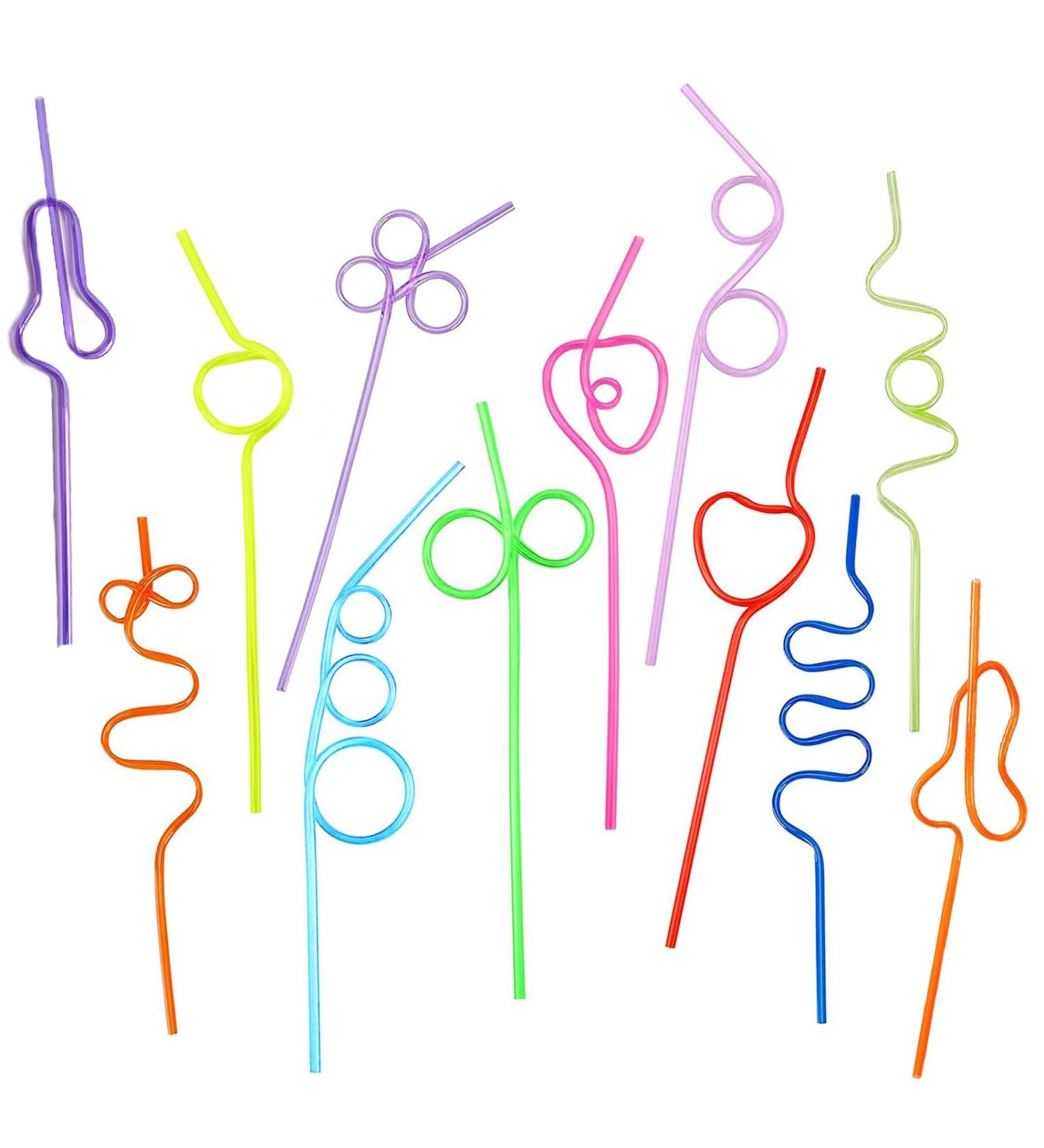 12PCS Crazy Straws Reusable Silly Colorful Drinking Straws Creative Bar Straws Twists Fun Colorful Drinking Straws for Kids Adults Birthday Wedding Party Cocktail Decor - Buy Online on GoSupps.com