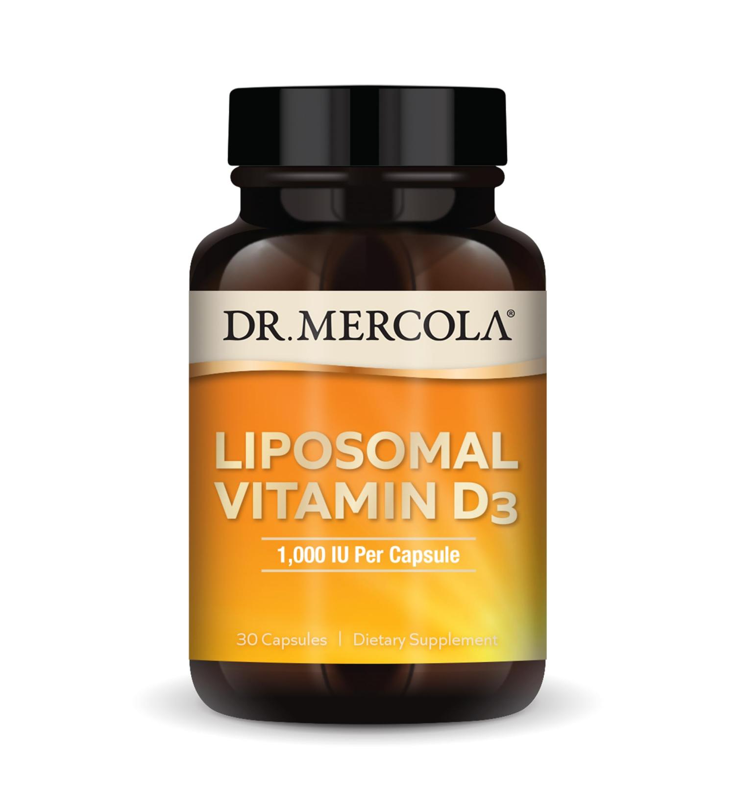 Dr. Mercola Liposomal Vitamin D3 - Supports Heart Bone & Immune Health - 1 000 IU Per Serving - Non-GMO Soy Free & Gluten Free - 30 Capsules (30 Servings) - Buy Online on GoSupps.com