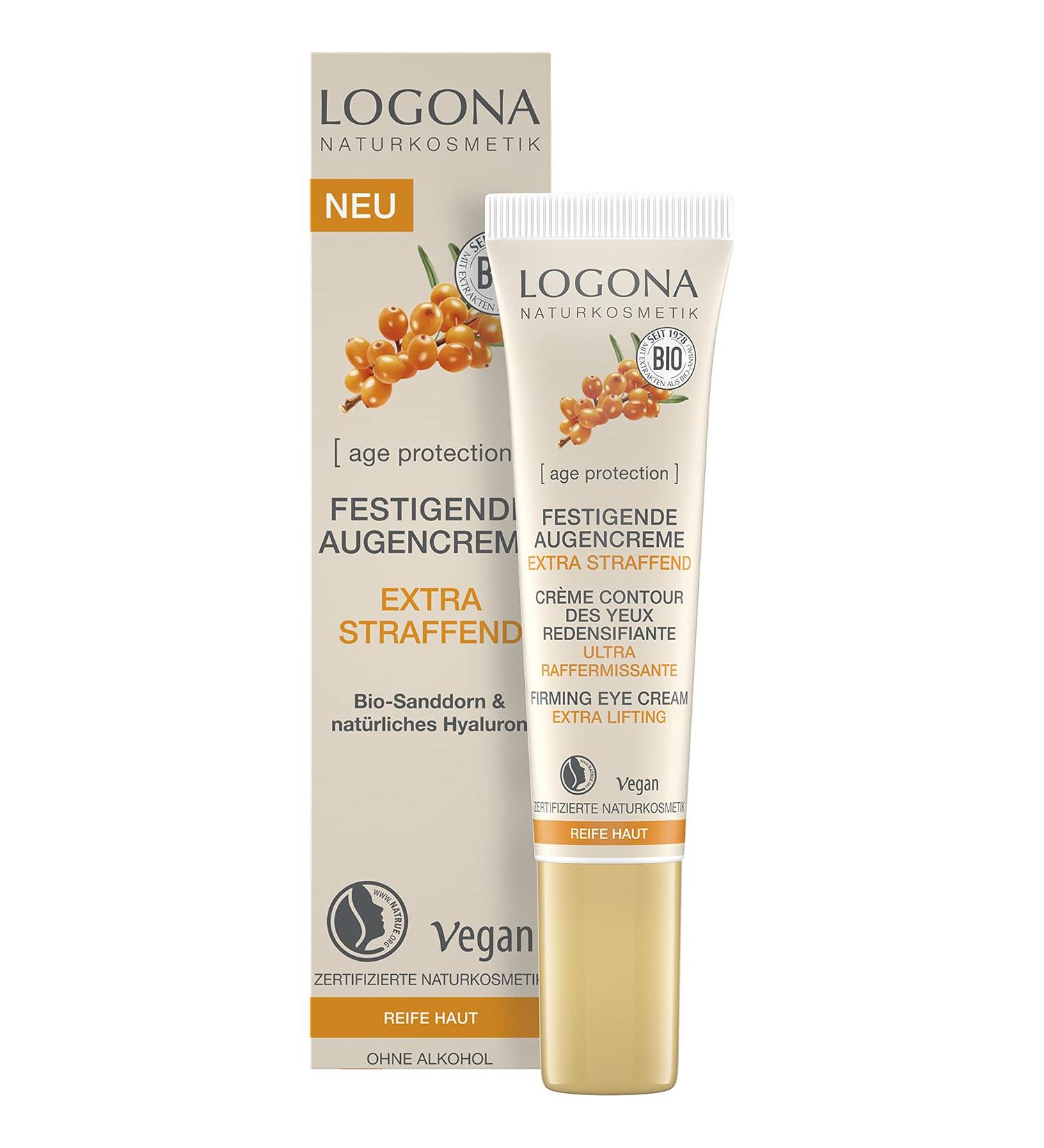 Logona Anti-Aging Eye Cream for Mature Skin - Vegan Formula with Organic Sea Buckthorn & Hyaluronic Acid - 15 ml - Buy Online on GoSupps.com