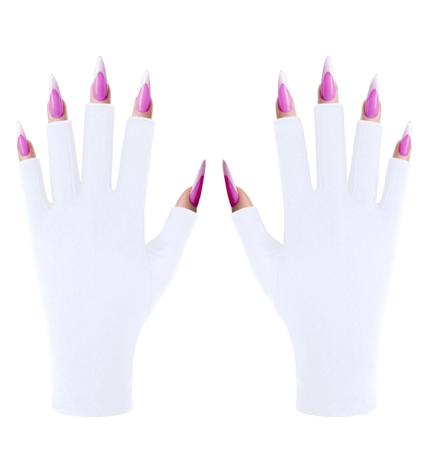 UPF50+ UV Gloves for Gel Nail Lamp - Manicure Protection for Nails & Skin - White (1 Pair) - Buy Online on GoSupps.com