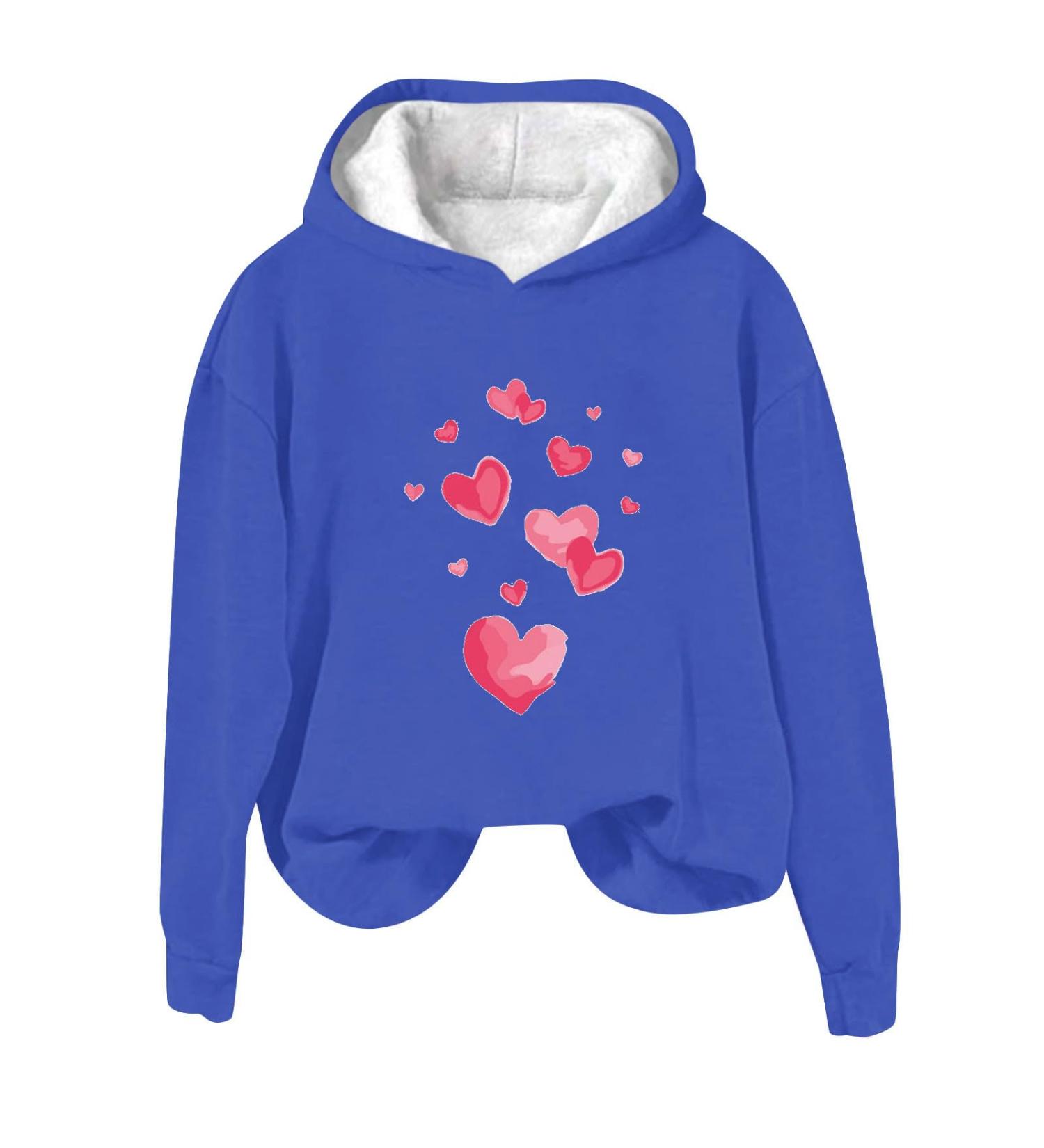 oelaio 2024 Valentines Day Shirts for Women Cute Love Heart Graphic Tees Casual Loose Long Sleeve Round Neck Pullover Tops - Buy Online on GoSupps.com