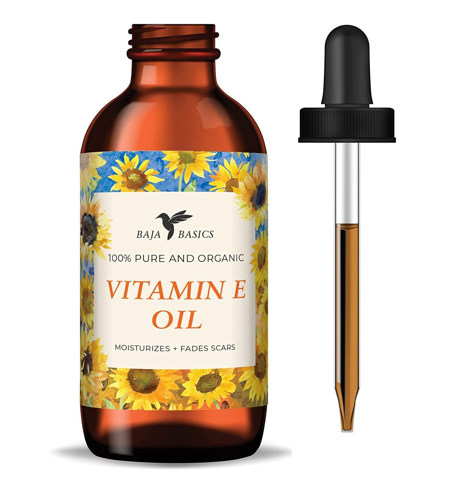 Organic Cold Pressed Vitamin E Oil - 100% Pure Unrefined Moisturizer for Skin, Face, Body, Nails, and Hair - All Natural Skincare - 4 oz Bottle - Buy Online on GoSupps.com