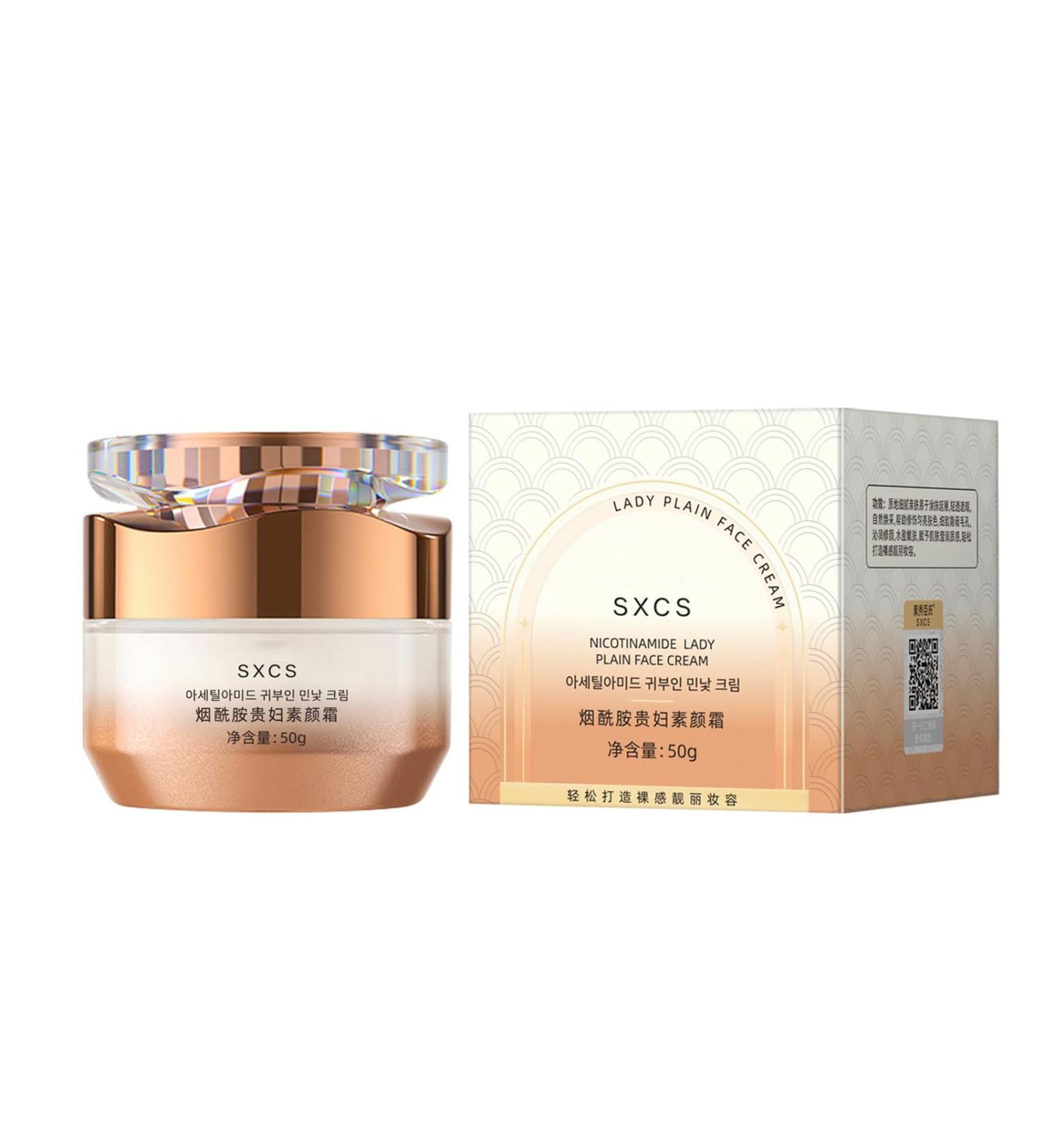 SXCS Nicotinamide Lady Plain Face Cream Simple Nicotinamide Face Cream Illuminating Makeup Cream Multifunctional Smooth Hydrating Makeup Cream with Niacinamide - Buy Online on GoSupps.com