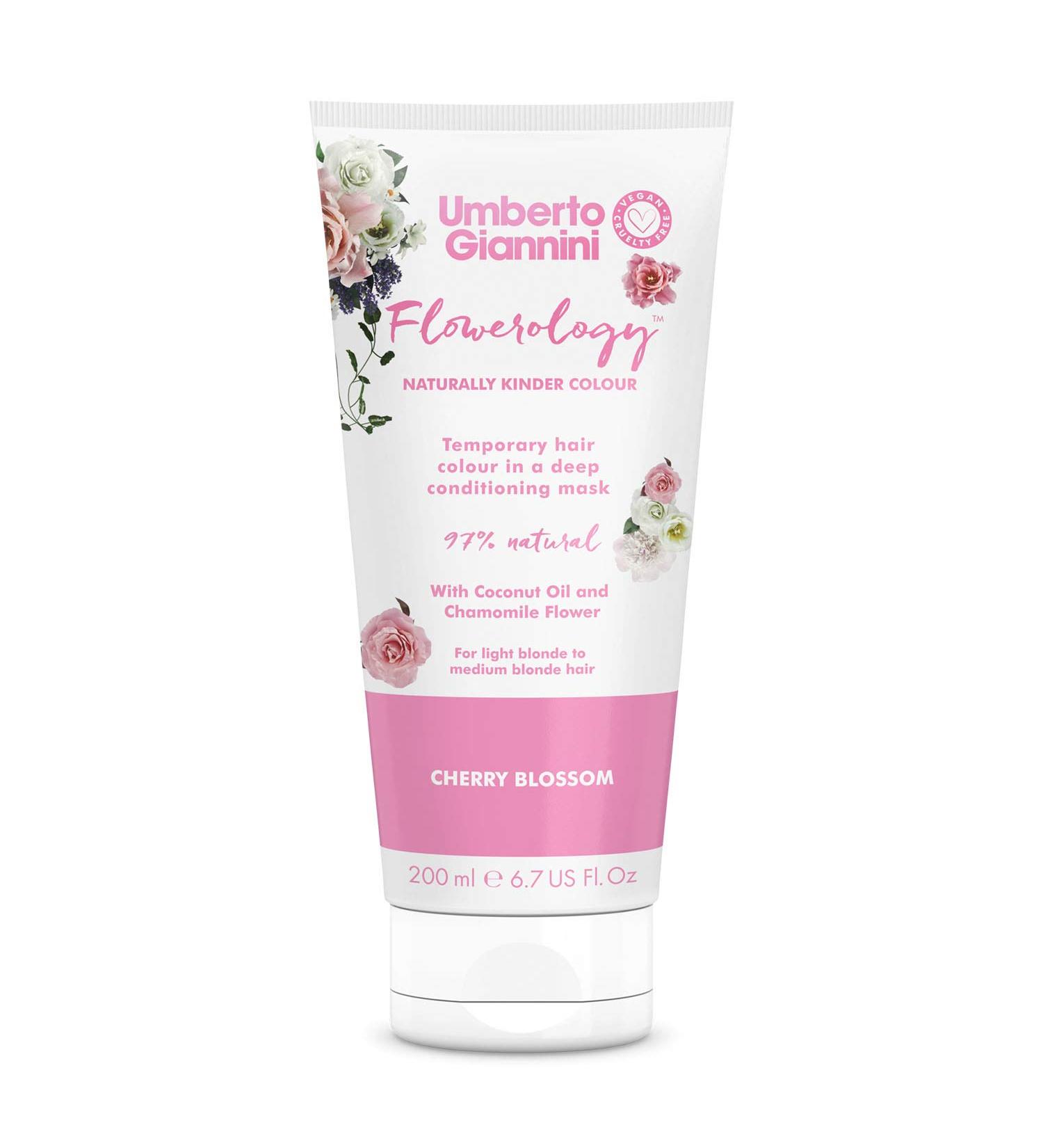 Umberto Giannini Flowerology Cherry Blossom Temporary Hair Color Mask 200ml - Vegan & Cruelty Free Deep Conditioning - Buy Online on GoSupps.com