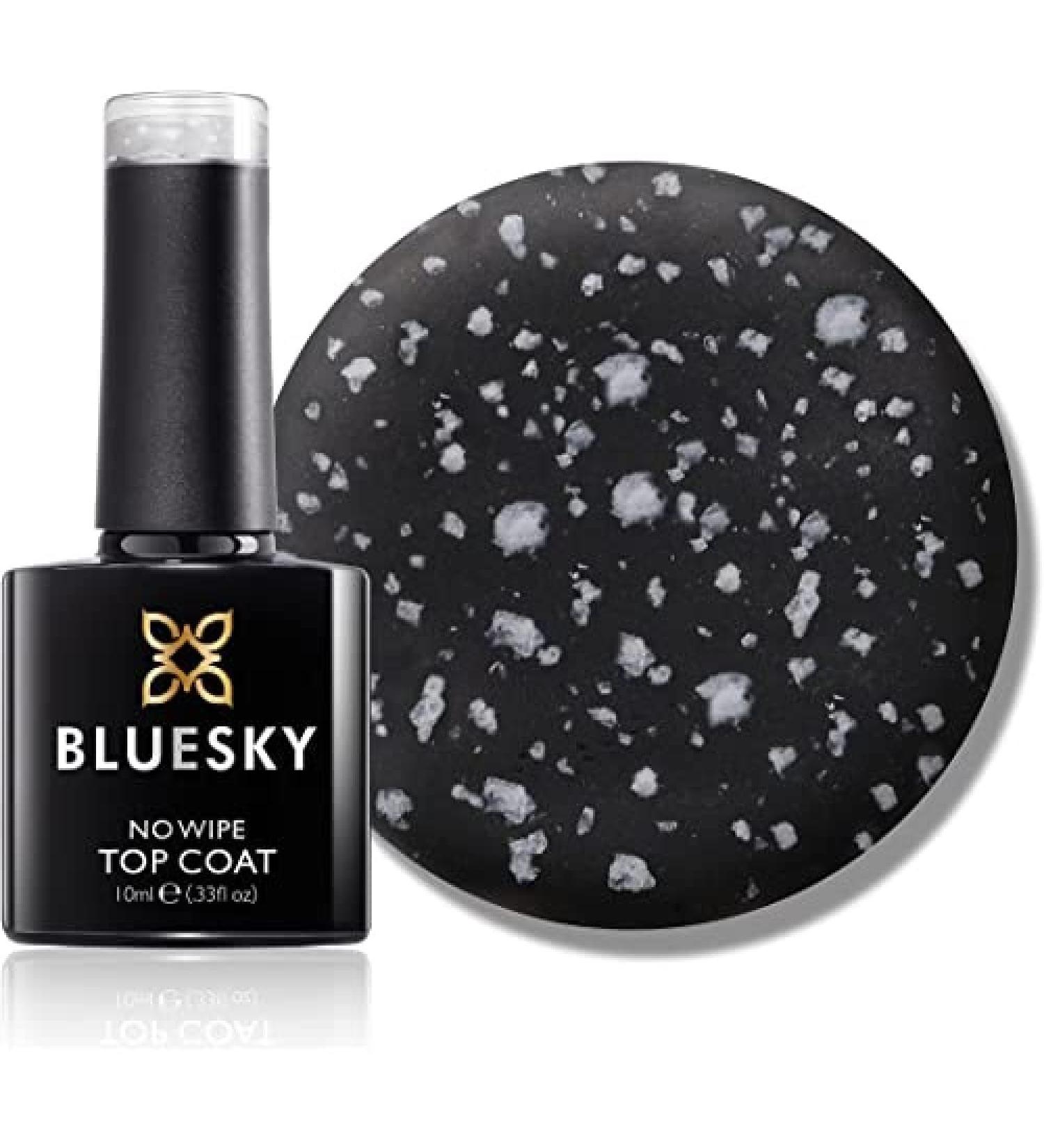 BLUESKY Gel Nail Polish Snowflake Top Coat - Matte Snow White. Clear No-wipe top coat with snowflake effect and a Matte finish 10ml (Requires curing under UV/LED Lamp) - Buy Online on GoSupps.com