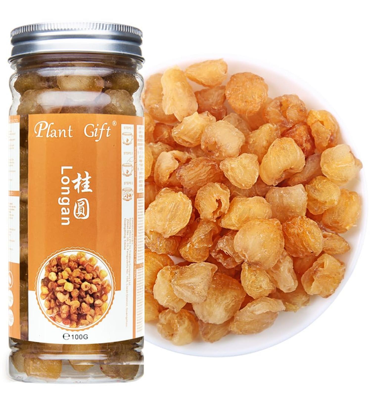 Plantgift Natural Dried Longan 100g - Premium Quality 100% Fruit Meat No Sugar Perfect for Teas Desserts & Cooking - Buy Online on GoSupps.com