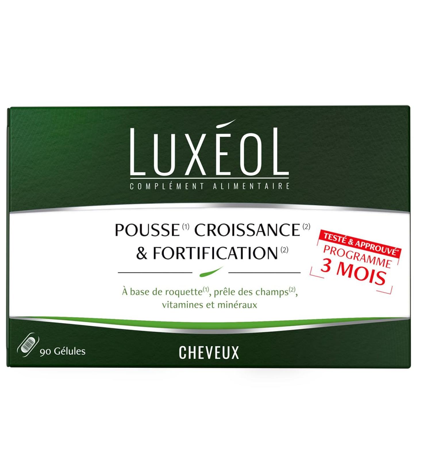 LUX OL - Growth & Fortification - Food Supplement - Rocket Field Horsetail Zinc Copper Selenium Vitamin B8 & B6 - Made in France - 3 Month Hair Program - 90 Capsules - Buy Online on GoSupps.com