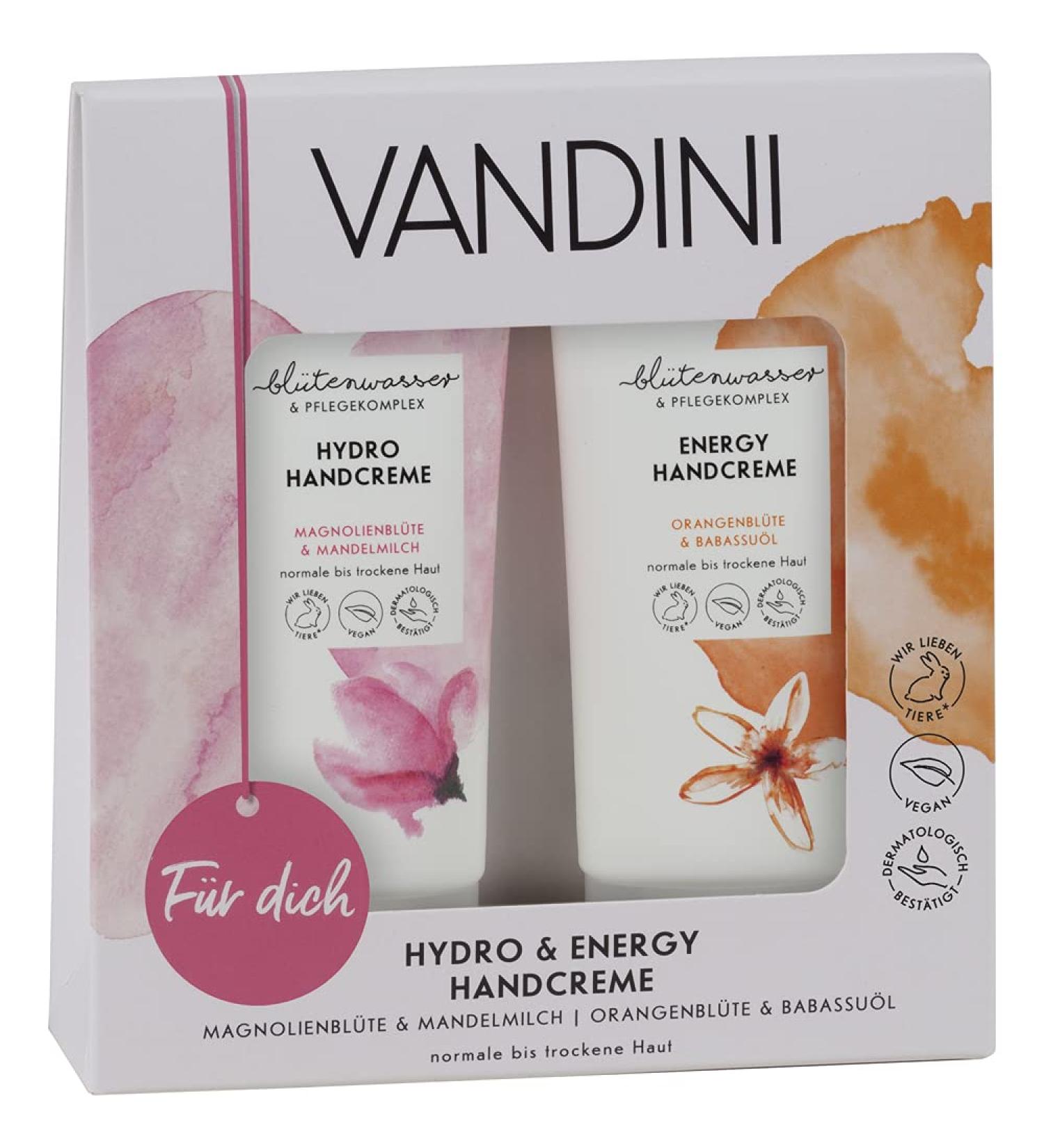 Vandini Hand Cream Gift Set for Women | Hydro & Energy Creams for Normal to Dry Skin | Wellness Body Care Set - Buy Online on GoSupps.com