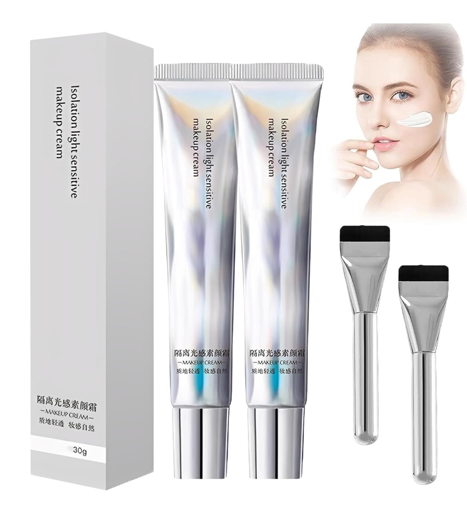 HOUXIANDOU Long Lasting Moisturizing Waterproof Makeup Cream Isolation Lightsensitive Makeup Cream 30 ml Instant Face Tightener Primer for a Perfect Look 2 Bottles - Buy Online on GoSupps.com