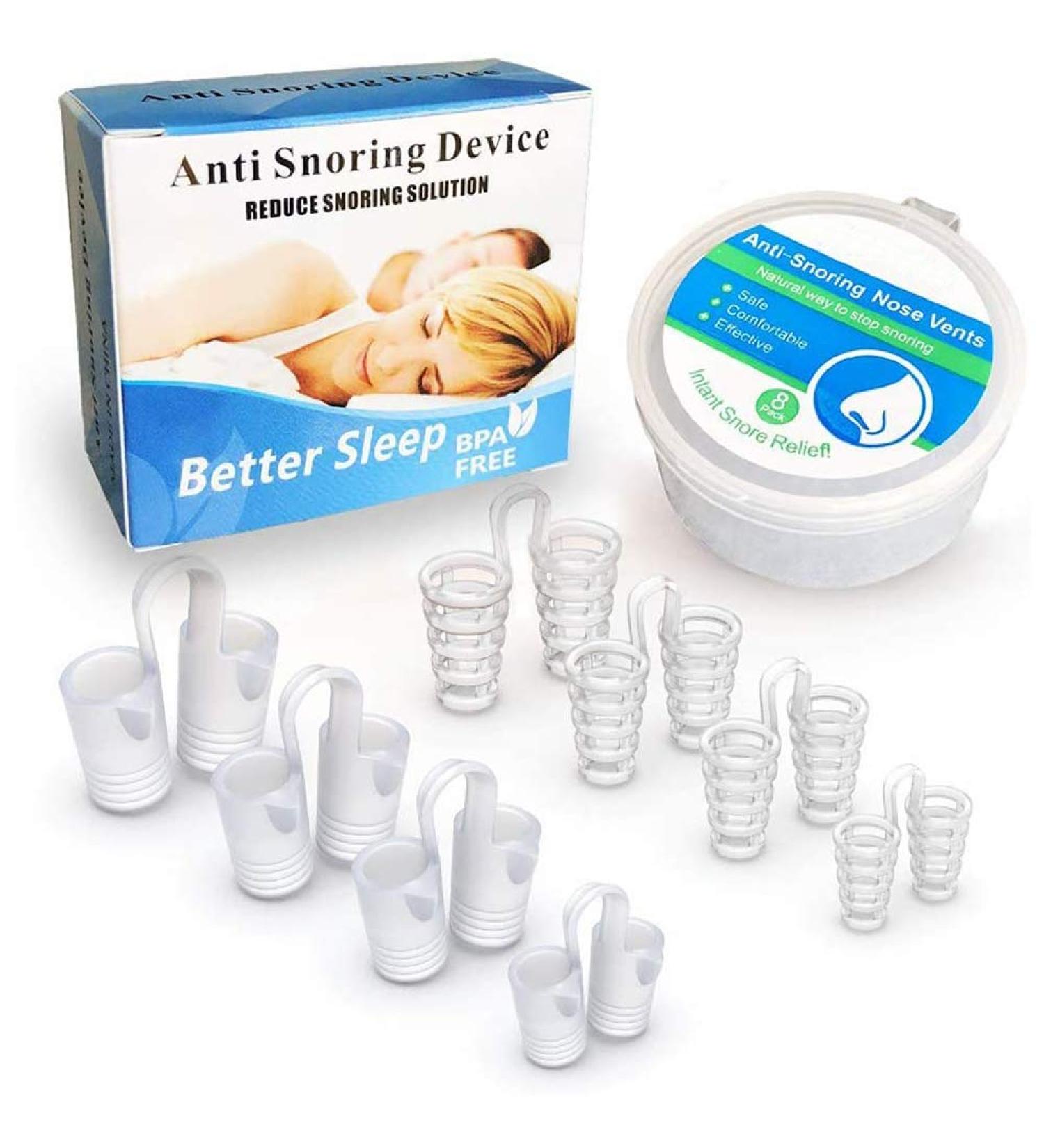 Anti Snoring Nose Vent 8 Pack - Breathing Relief Nasal Dilator with Different Size Vents - Includes Travel Case - Buy Online on GoSupps.com
