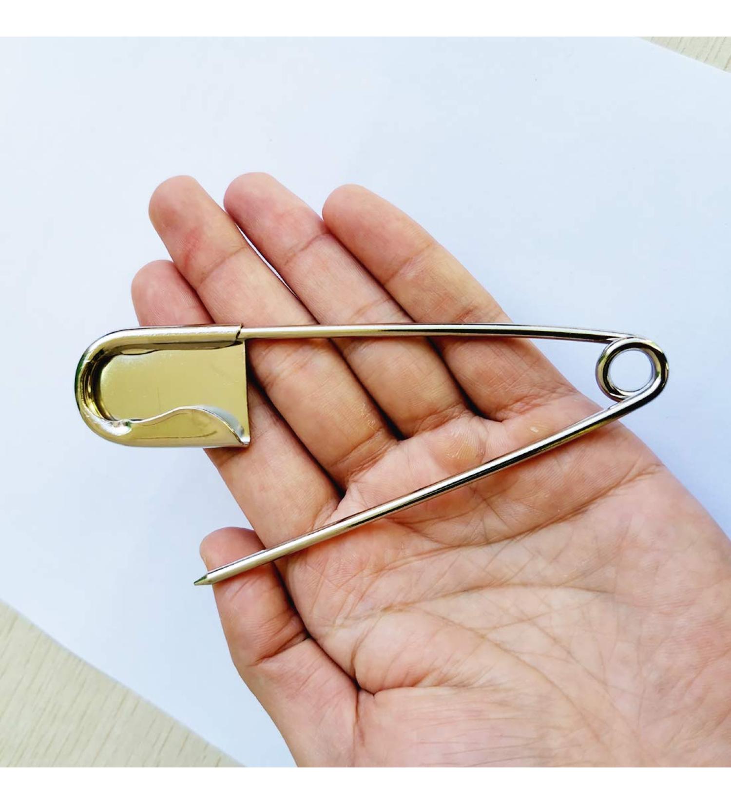 5 PCS 5 Inch Heavy Duty Jumbo Stainless Steel Safety Pins - Silver Color for Laundry & Blankets - Buy Online on GoSupps.com