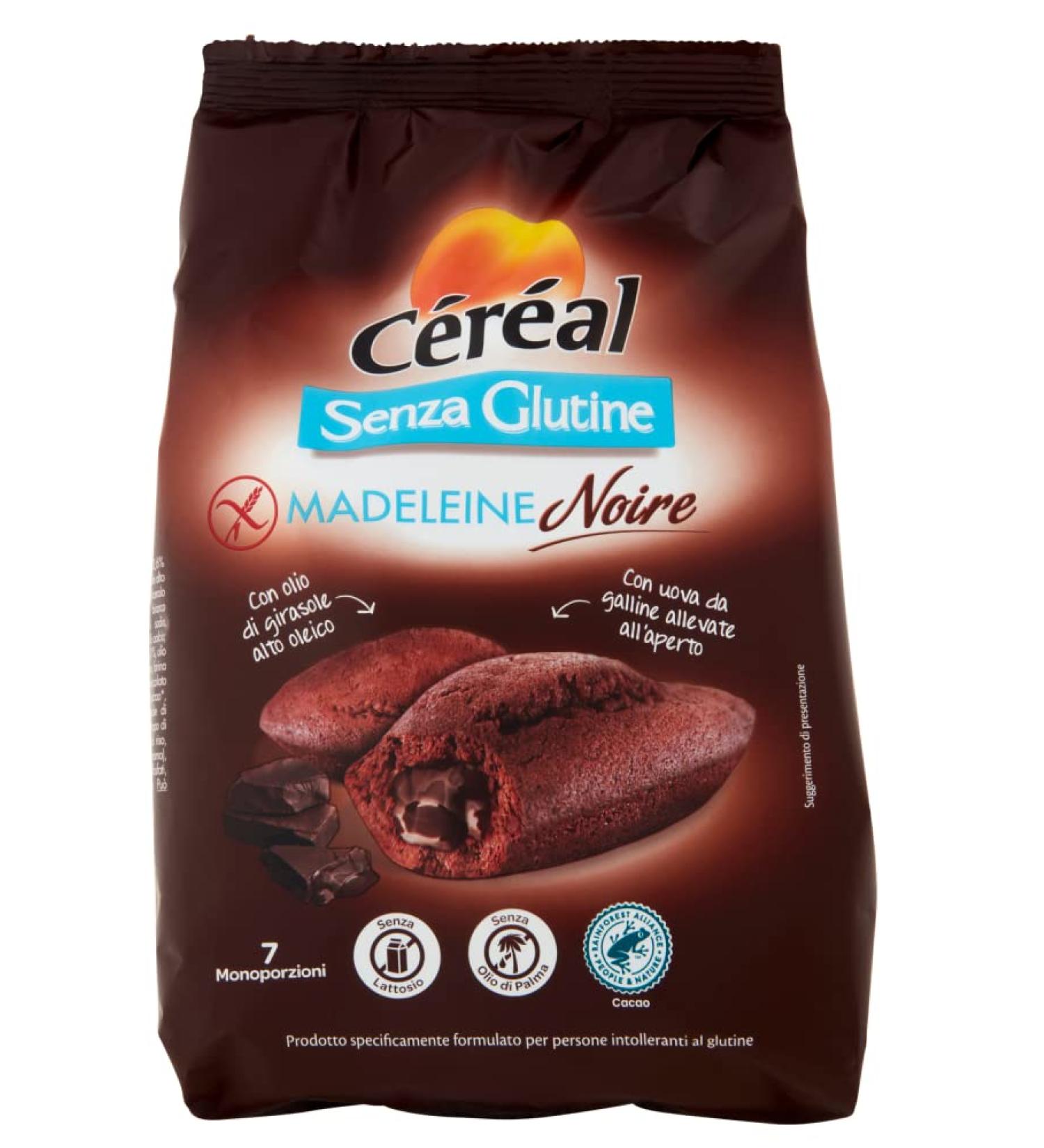  Italian Gourmet E.R. Cereal Madeleine Noir Senza Glutine Sweet Snack with Gluten Free Cocoa Filling 200 g Bag - Buy Online on GoSupps.com