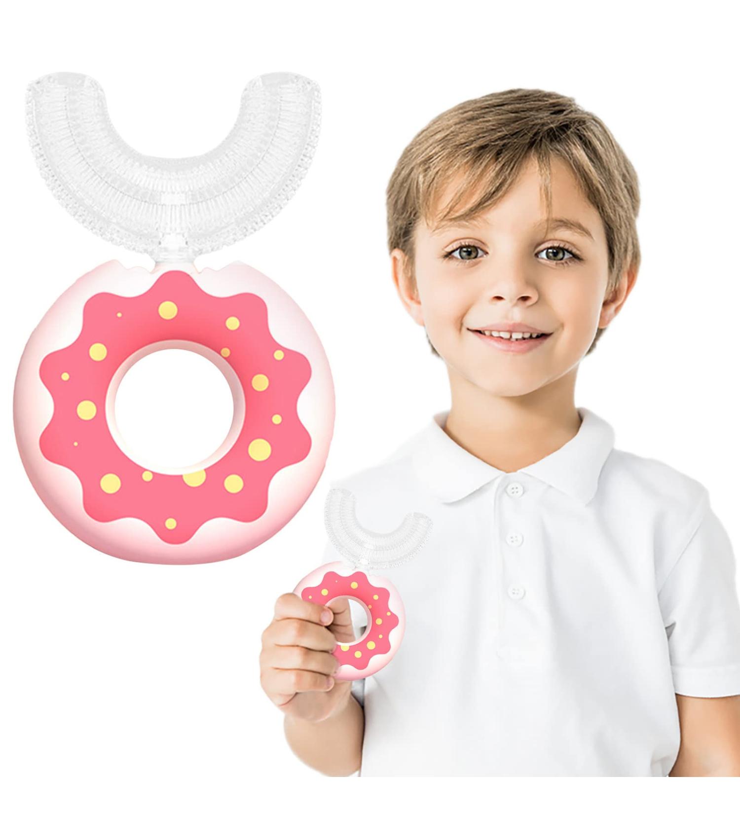 Manual Toothbrush with U-Shaped Bristles for Kids Bulk Car Shaped Donut Shaped Handle Soft Silicone Toothbrush Head 360 Thorough Cleaning (D L (7 12 Years) 1 PC) - Buy Online on GoSupps.com