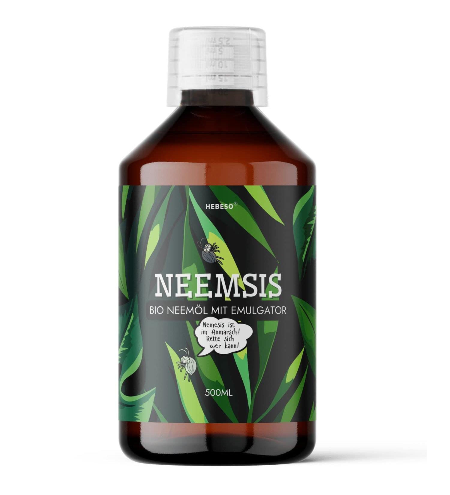 HEBESO NEEMSIS Organic Neem Oil 500ml - Cold Pressed 100% Natural Eco-Friendly Ready to Use - Buy Online on GoSupps.com