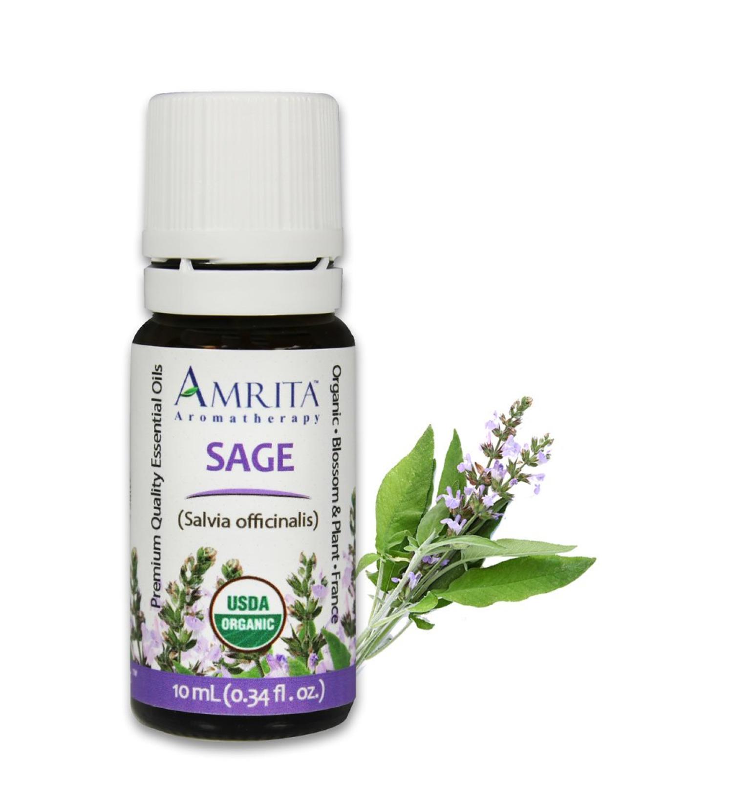 Organic Sage Essential Oil 100% Pure Undiluted Salvia officinalis French Therapeutic Grade Premium Quality Aromatherapy Oil Tested & Verified 10ML 0.34 Fl Oz (Pack of 1) - Buy Online on GoSupps.com