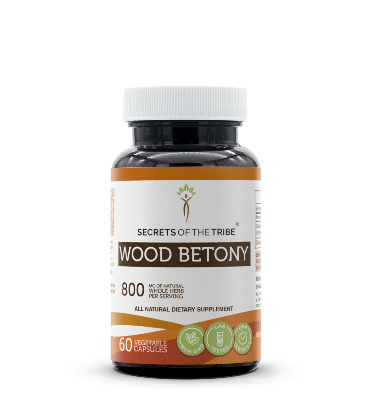 Wood Betony Capsules 800mg - Stachys Officinalis Dried Top - 60 Count - Buy Online on GoSupps.com
