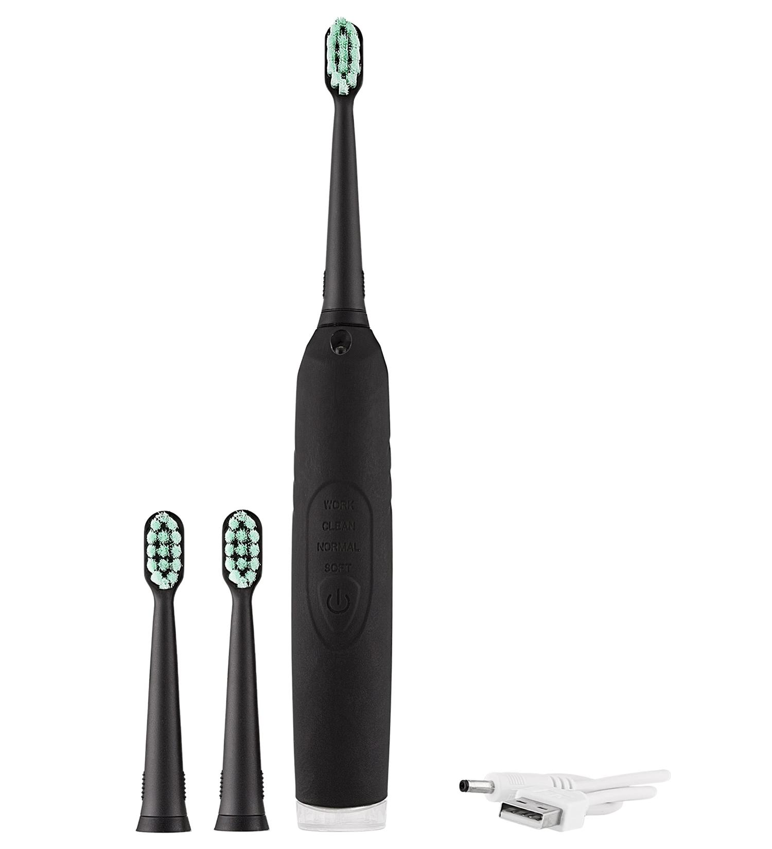 Buy Sonic Electric Toothbrush with 2 Replacement Heads - USB Rechargeable for Ultimate Oral Care | International Shipping Available - Buy Online on GoSupps.com