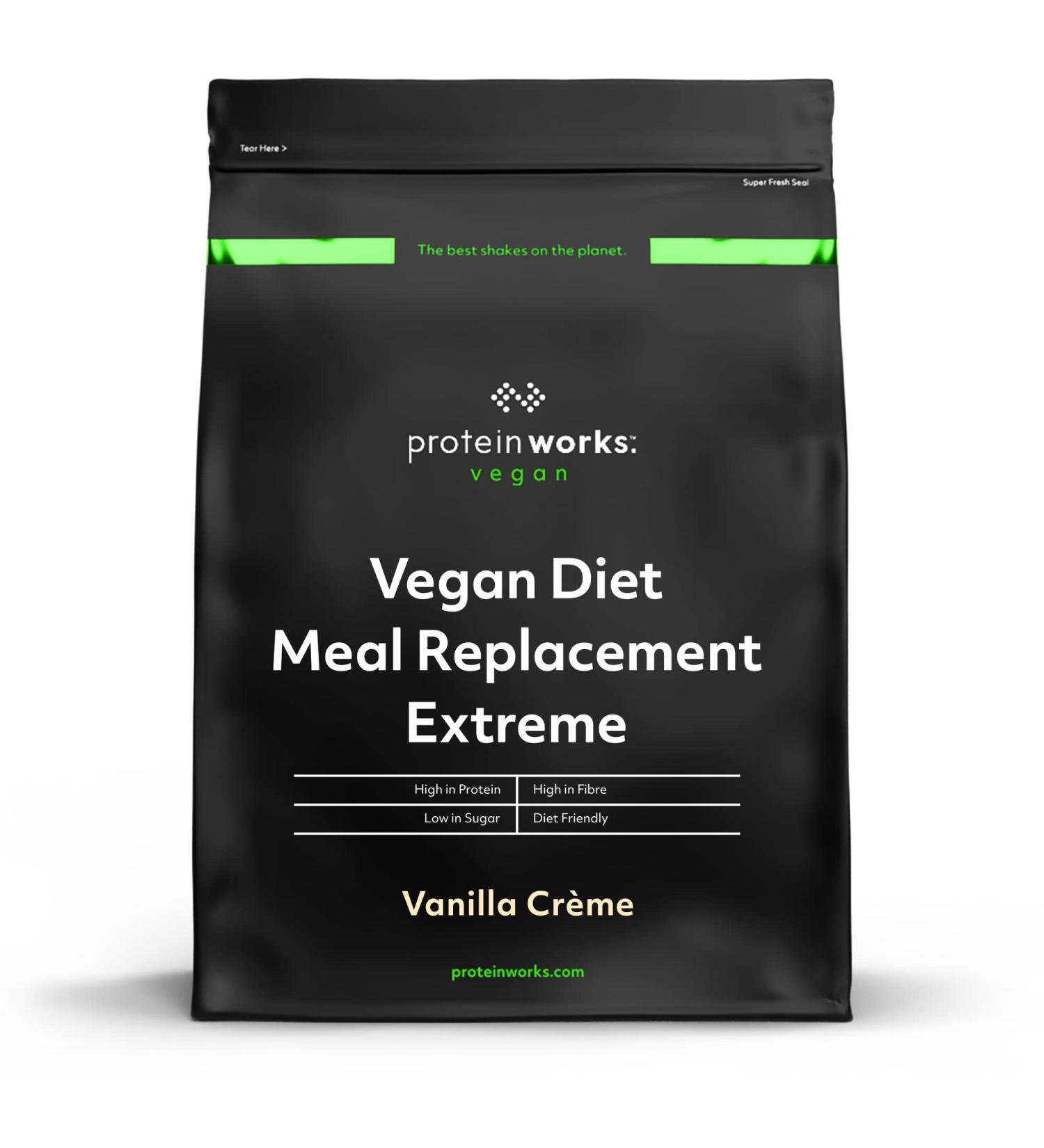 Protein Works Vegan Diet Meal Replacement Extreme - Plant Based Shake for Weight Loss - 1kg Vanilla Cr me | 16 Servings - Buy Online on GoSupps.com