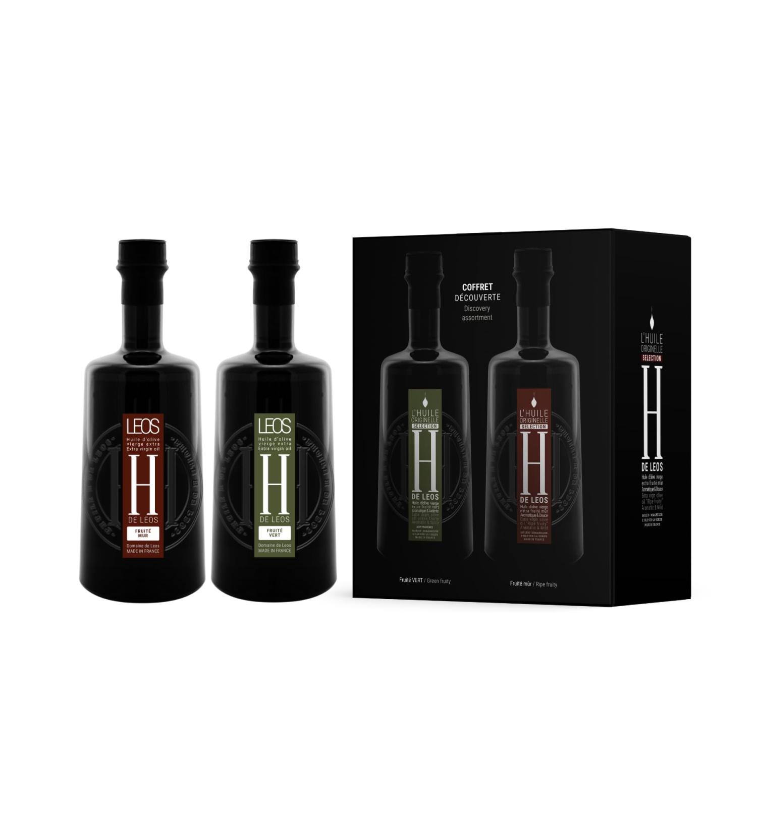  leos LEOS - Gift Set of 2 Olive Oils - H DE leos - Green Fruity and Ripe Fruity - Extra Virgin - 2x100ml - Multimedalists - Buy Online on GoSupps.com