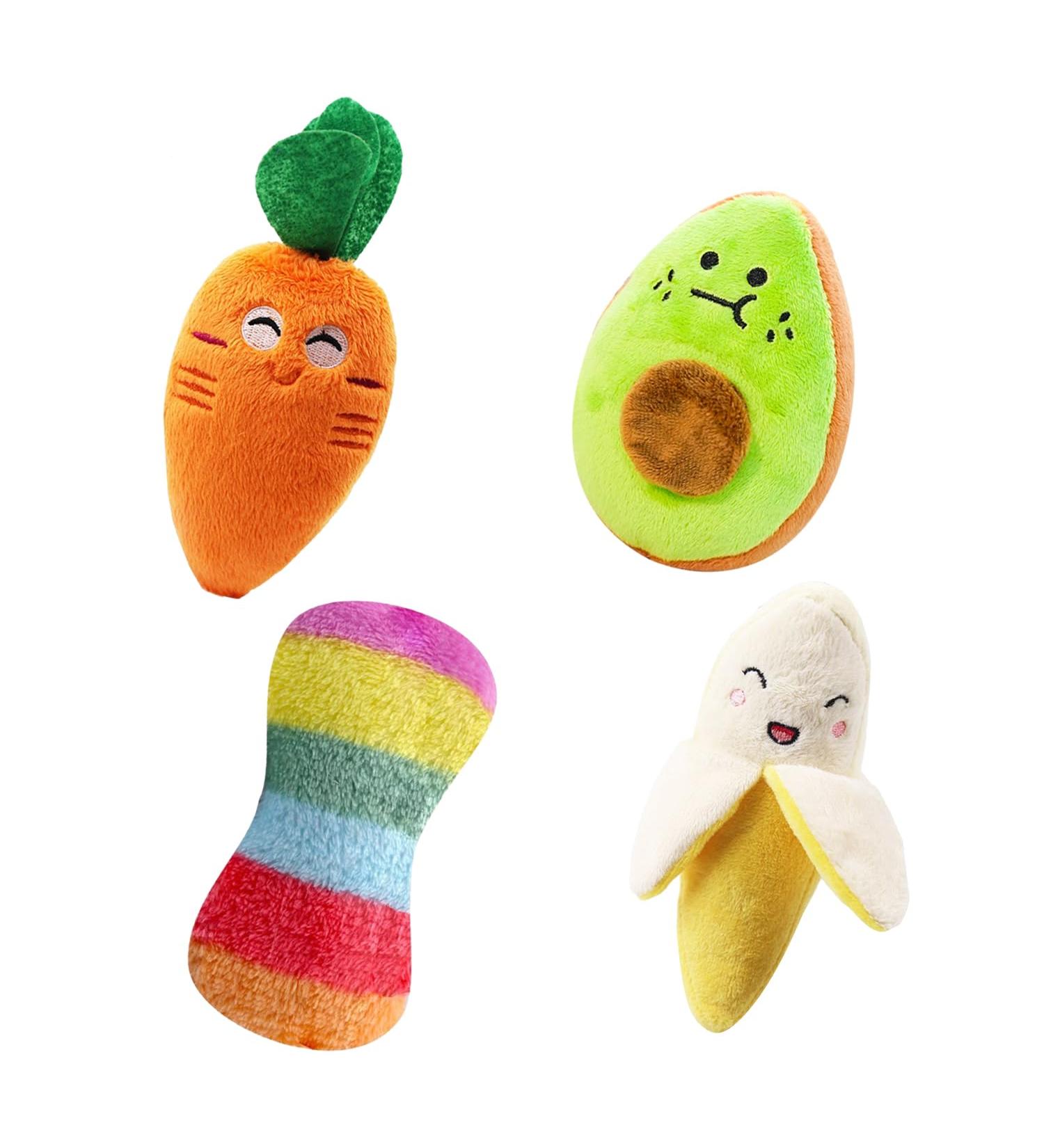 NyxSeat Fruit Plush Toys - 4 Pack Cute & Bite-Proof Dog Toys for Small & Medium Dogs Noisy & Fear-Relieving - Buy Online on GoSupps.com