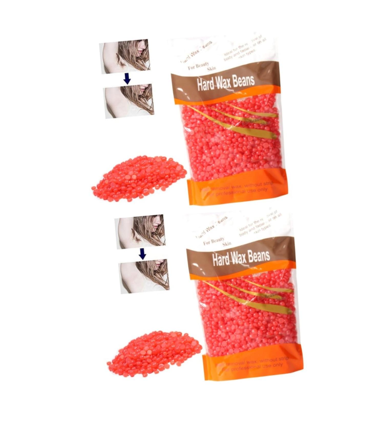 Minkissy 2 Pack Hartwachs Beans & Bimsstein for Strawberry Bikini Hard Wax Removal - Depilatory Beads Pearl Kits & Hair Decoration - Buy Online on GoSupps.com