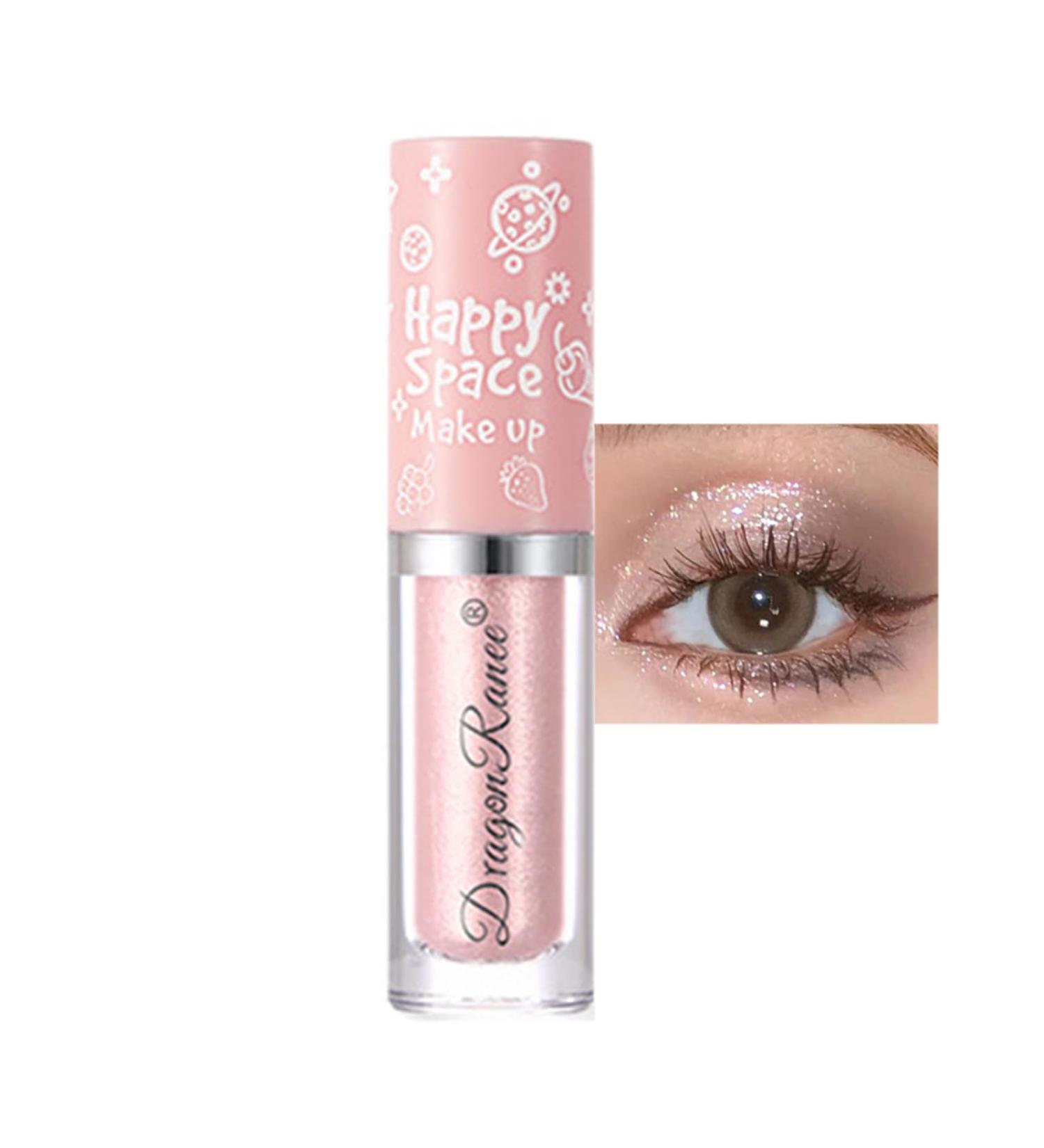 Liquid Glitter Eyeshadow - Metallic Matte Eyeshadow Stick Eyeliner - Shimmer Diamond Long Lasting Sparkly Eye Make-up - Diamond Waterproof Quick Drying Glitter Eyeshadow (Pink Stars)